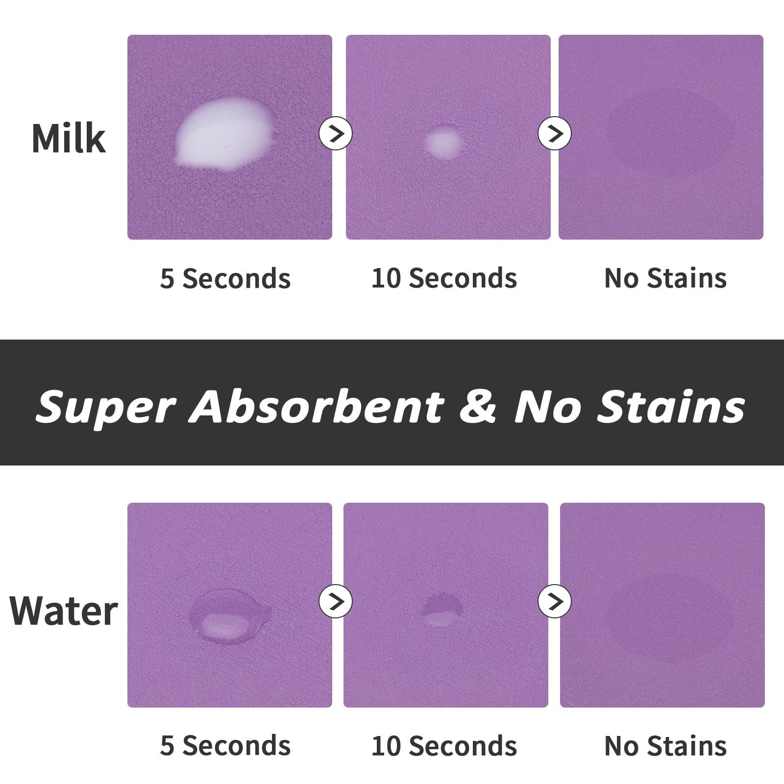 HotLive Pet Feeding Mat - Absorbent Dog Mat for Food and Water, No Stains Cat Bowl Mat, Easy to Clean Pet Placemats, Quick Dry Dog Water Dispenser Mat for Messy Drinkers | Purple 12"x 19" - Image 2