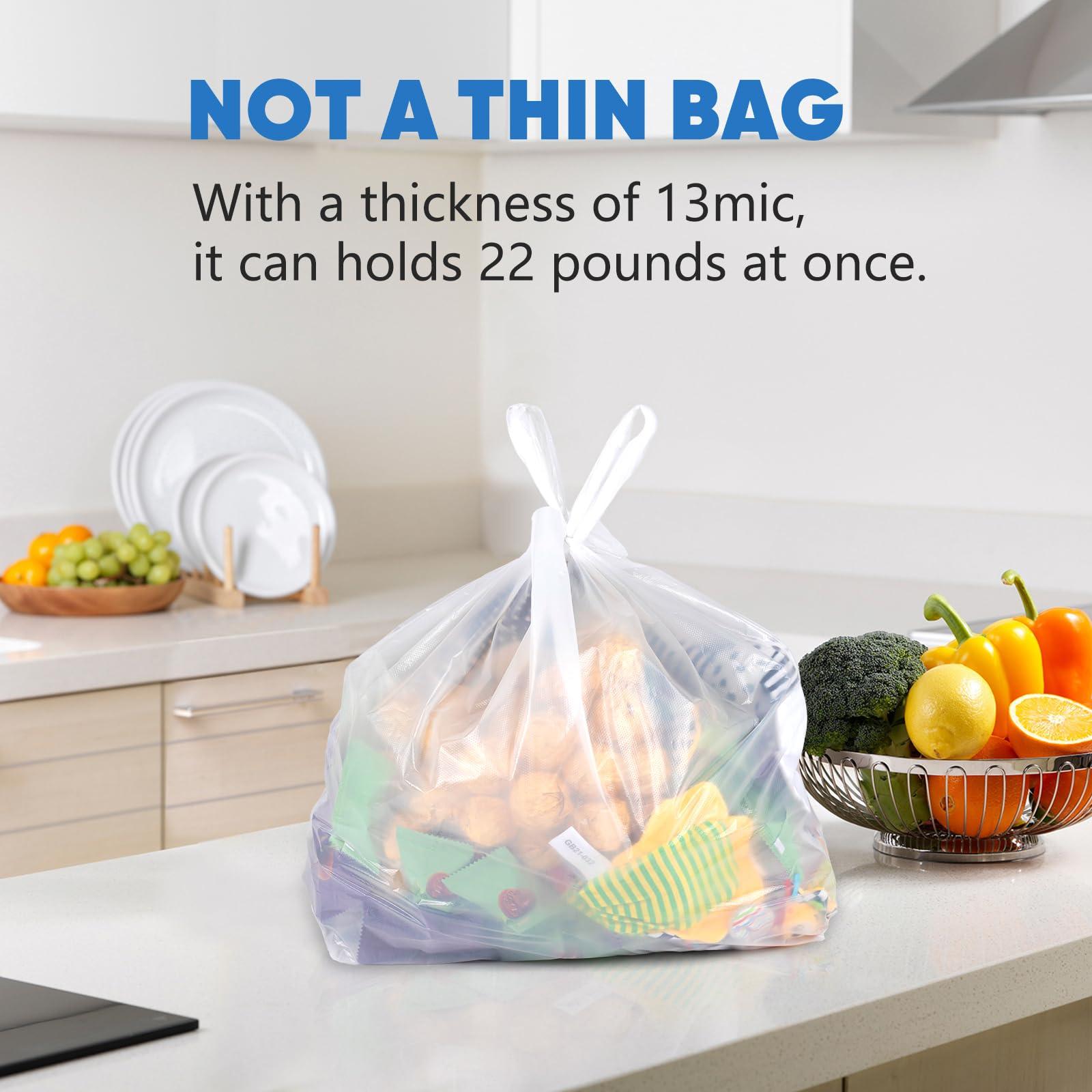 LimonLaviu Plastic Bags - 100 Pack (11.5'x 6.5" x 21') with Handles for Small Business, Restaurants, Grocery & Trash - Image 2