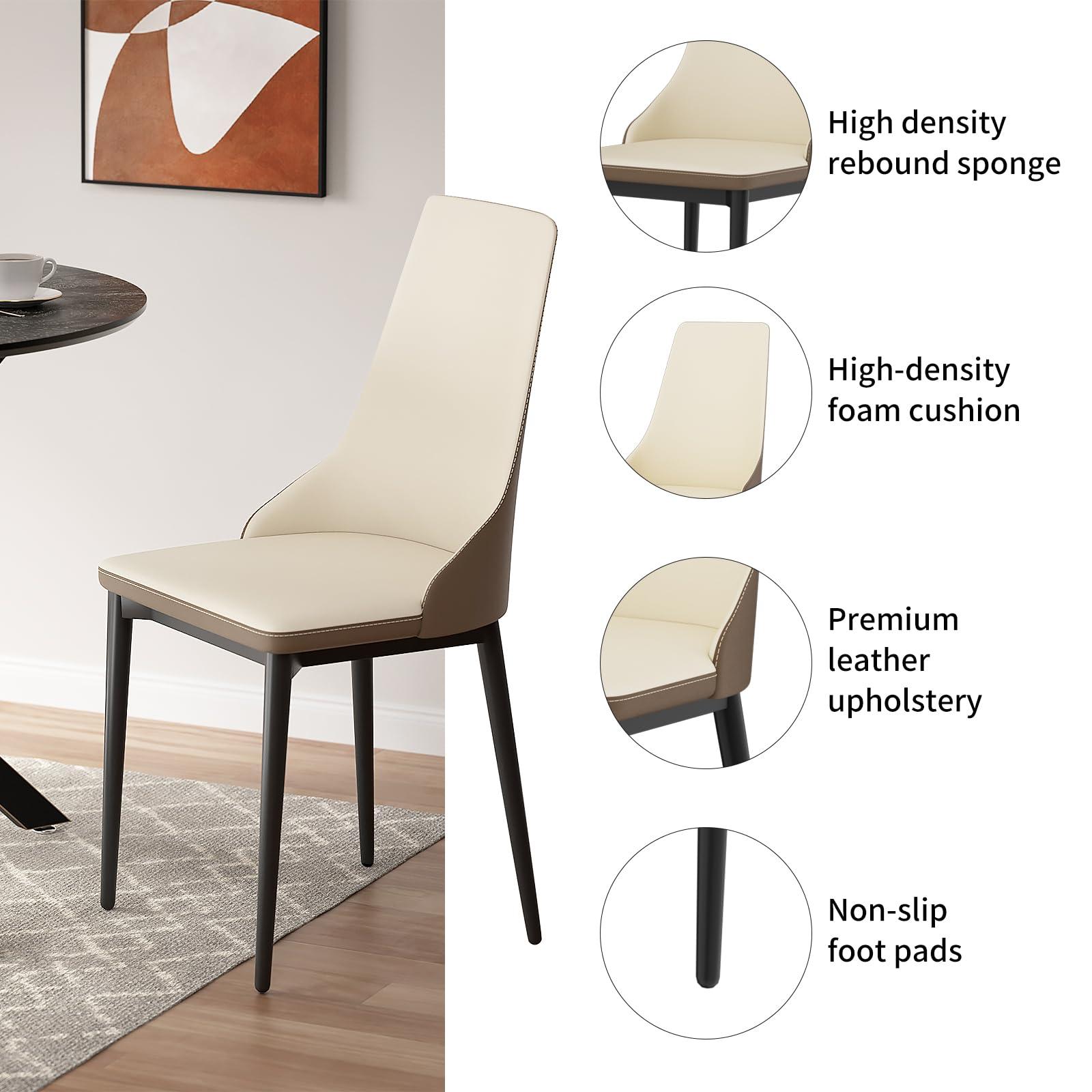 VFK 47 Inch Round Dining Table Set for 4-6 People, Large Farmhouse Kitchen Dining Table Set with Chairs and Storage Rack, Metal Base Round Table for Home Dining Room Living Room - Image 6