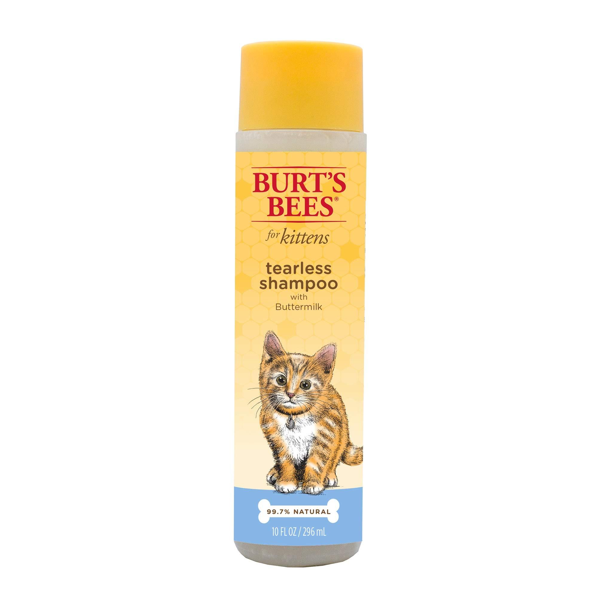 Burt's Bees for Pets Tearless Kitten Shampoo with Buttermilk, 99.3% Natural Origin Formulas, Pet Shampoo for Cats, Gentle Cat Shampoo, Cat Shampoo for Itchy Skin, 10 oz