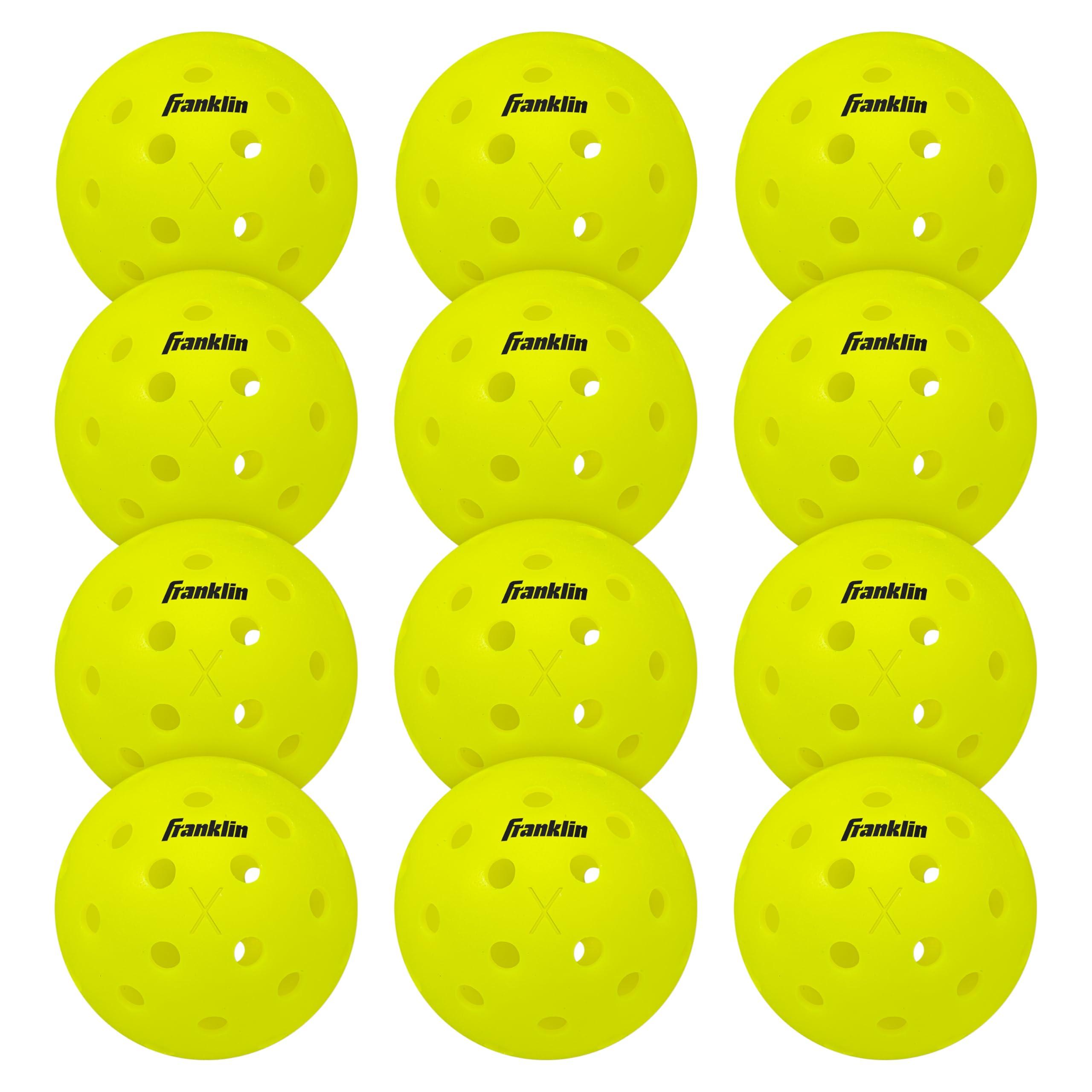 Franklin Sports X-40 Outdoor Pickleballs - Official Ball of USA Pickleball, APP Tour + Pickleball US Open - 3 Packs, 12 Packs, 36 Pickleball Buckets, 50, 100 + 400 Bulk Packs of Regulation Pickleballs