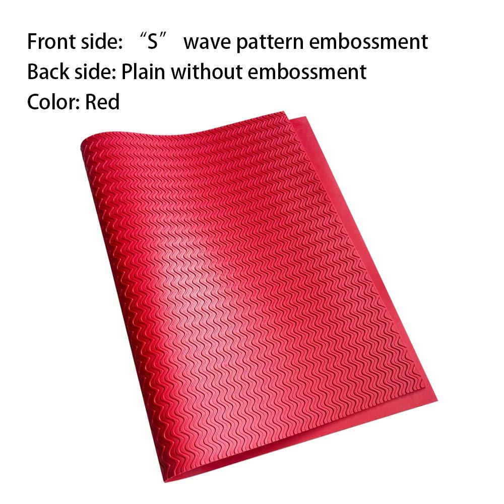 Unikstep, Rubber Sheet, 21.5"x14.5", Thick 0.08", for Shoe Sole Heel Repair, Furniture Pad, Vibration Reduce, DIY Gasket Seal Pad, Floor Anti Slip Cushion (Red Color S Pattern) - Image 2