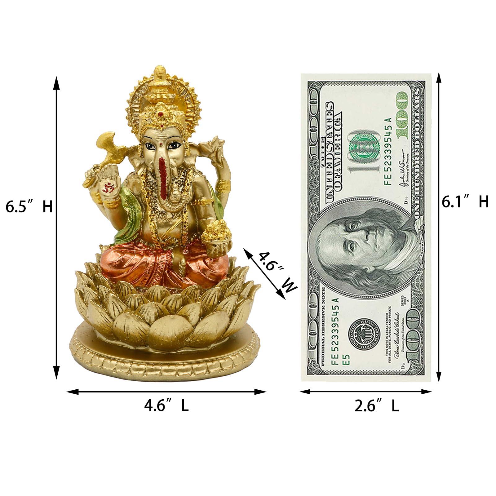 alikiki Hindu God Lord Ganesha Statue - India God Ganesh Statue Ganpati Idol Sculpture Indian Mandir Temple Pooja Items Home Altar Yoga Meditation Room Decor Gifts for Indian - Image 3