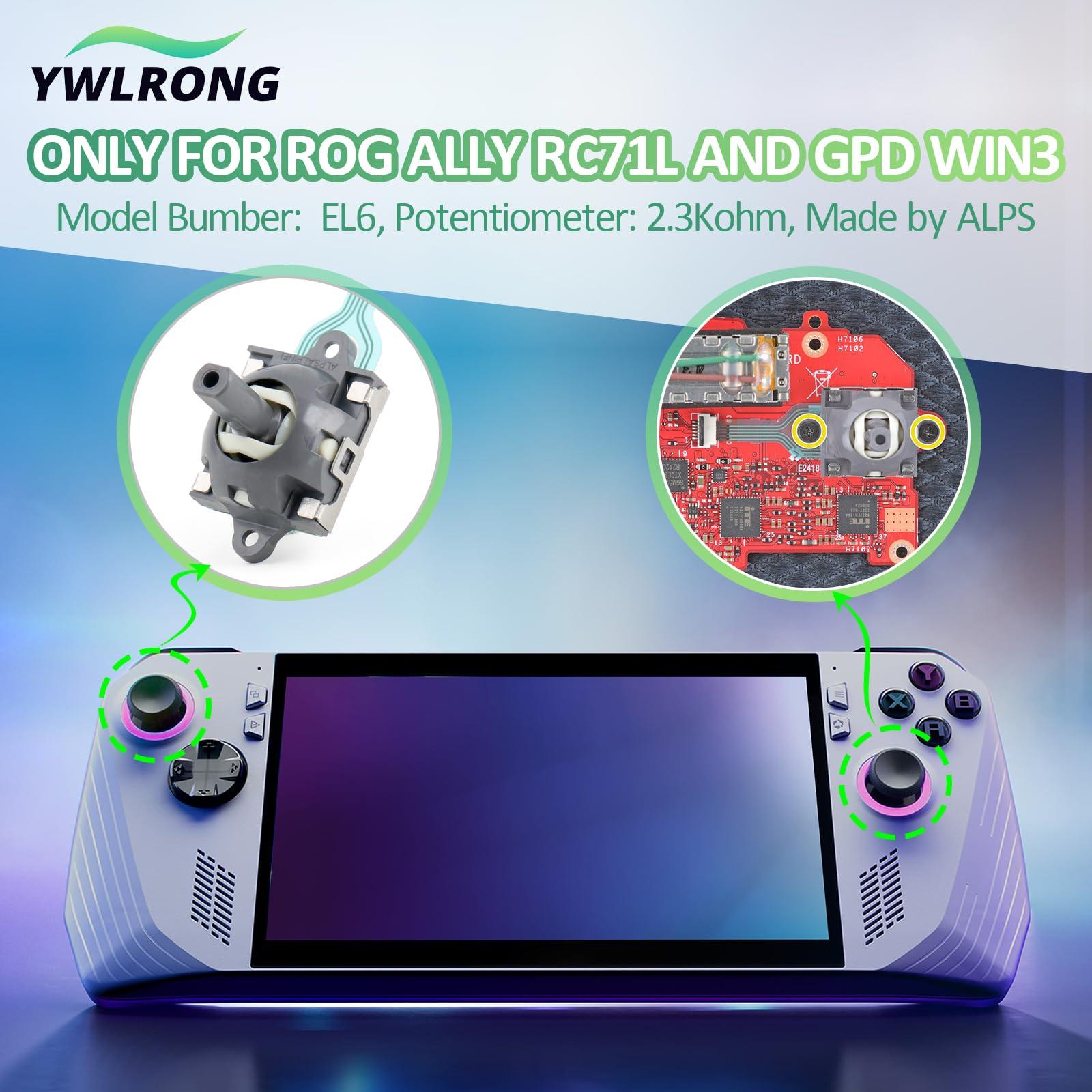 YWLRONG 2Pack Joysticks for Asus ROG Ally RC71L Handheld Console Joystick Replacement for GPD win3 Windows 10 Handheld Laptop Thumb Sticks Joystick Replace Accessories Parts with Repair Tools - Image 2