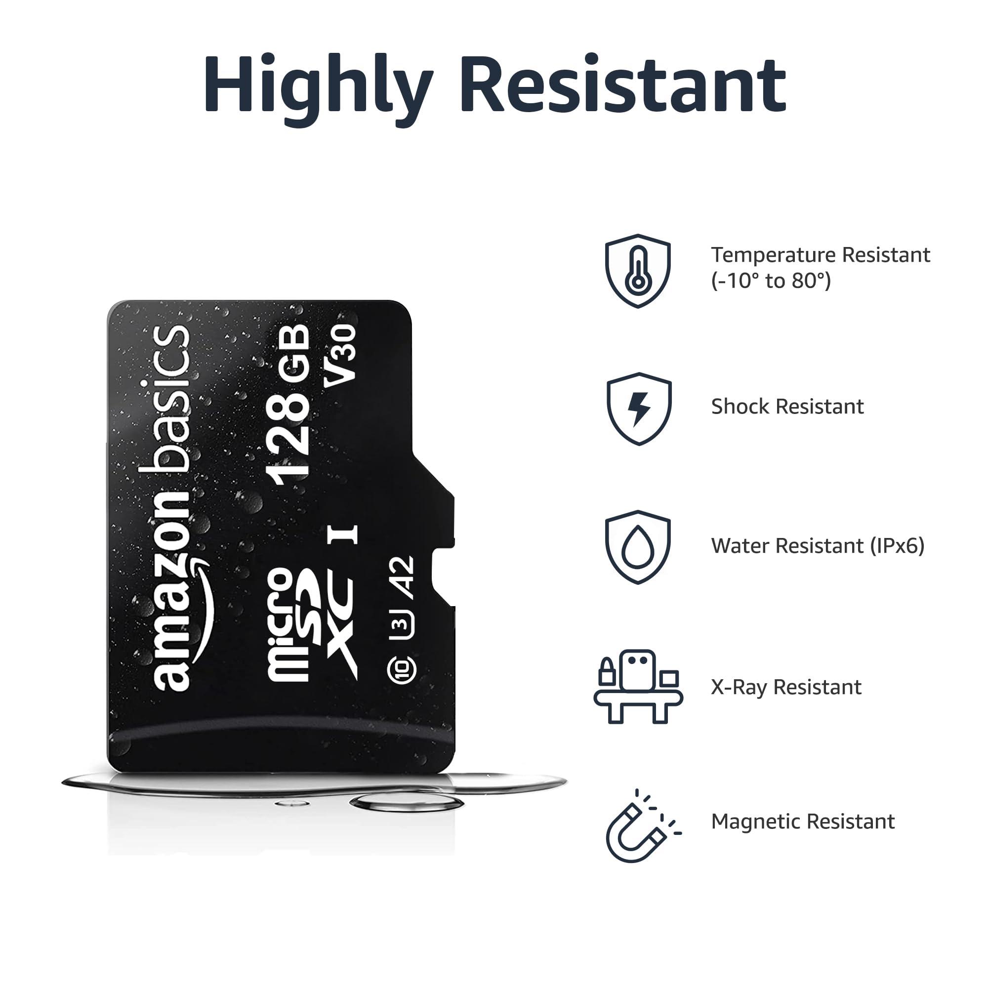Amazon Basics Micro SDXC Memory Card with Full Size Adapter, A2, U3, Read Speed up to 100 MB/s, 128 GB, Black - Image 4