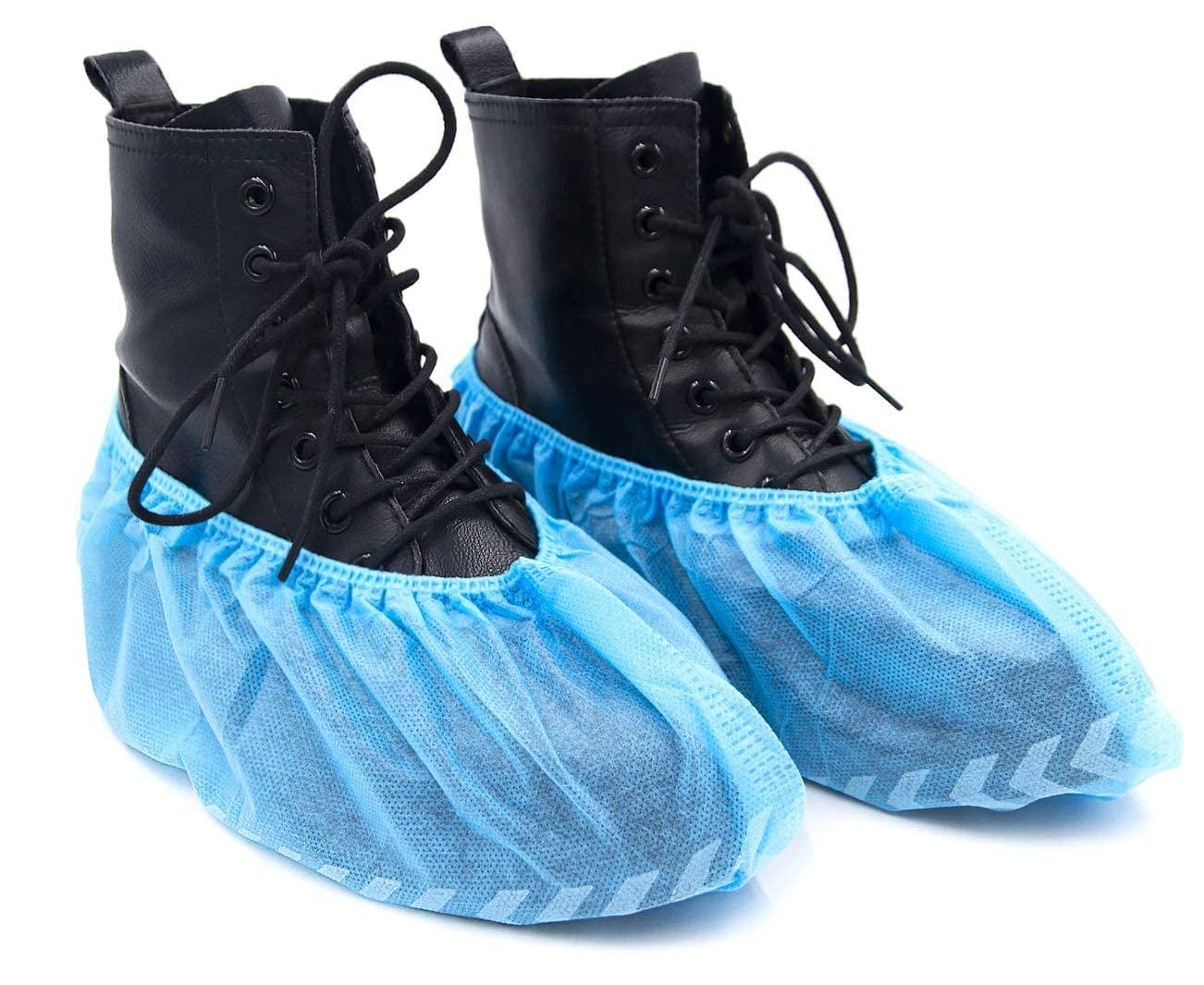 Disposable Boot & Shoe Covers 100 Pairs (200 Pack) Non Slip Durable Fits Virtually Most Shoes (Blue, Large) - Image 7