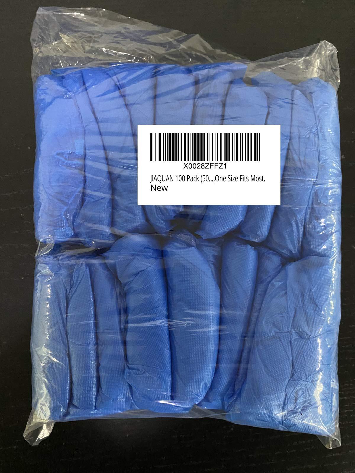 JIAQUAN 100 Pack (50 Pairs) Disposable Plastic Shoe Covers & Boot Covers Waterproof Non-slip for Construction, Workplace, Indoor Carpet Floor Protection,One Size Fits Most. - Image 6