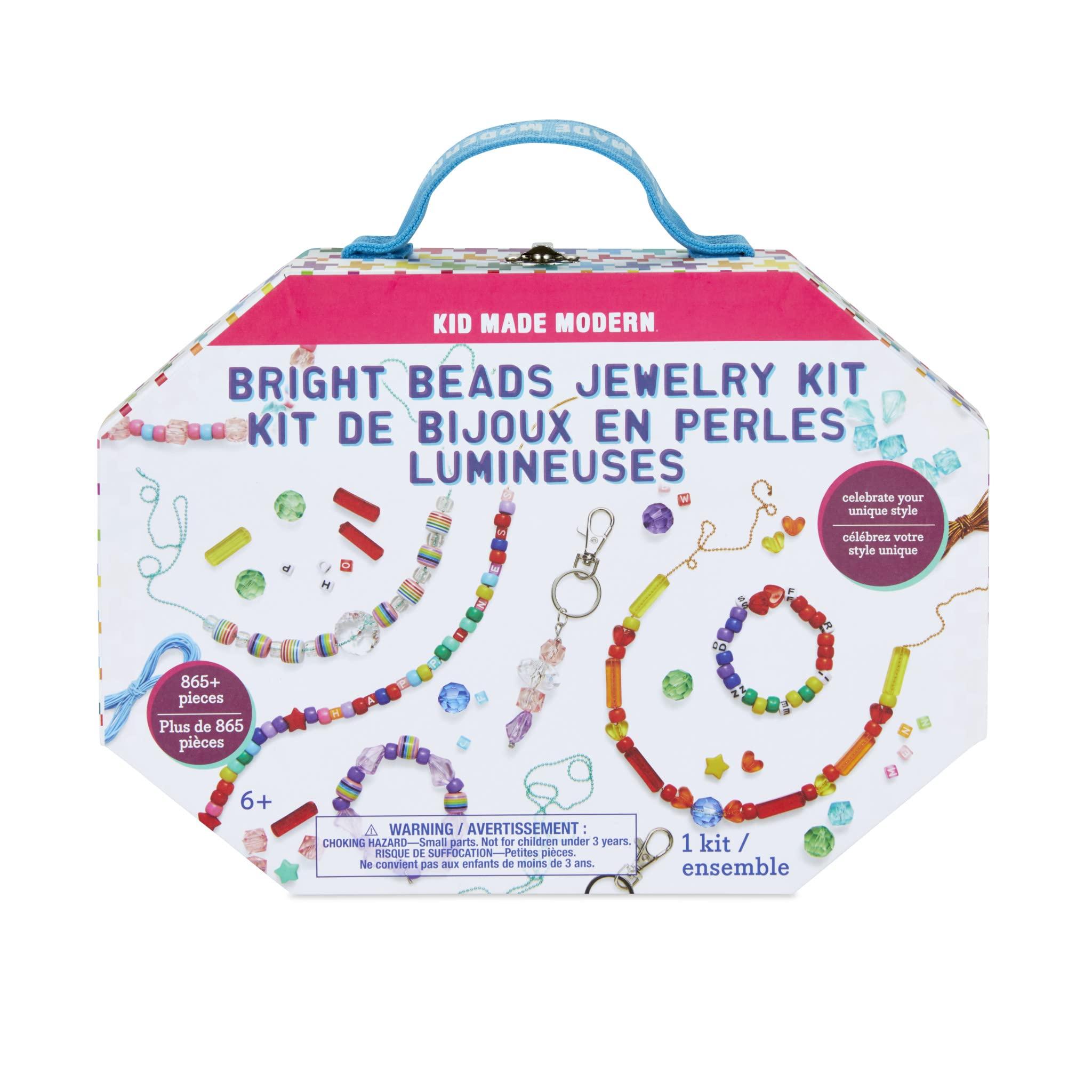 Kid Made Modern - Bright Beads Jewelry Kit - Bead Bracelet Kit - 865+ Piece Set - DIY Kids Crafts - Bulk Craft Set - Create Your Own Art - Includes Art & Jewelry Supplies - Ages 6+ - Image 6