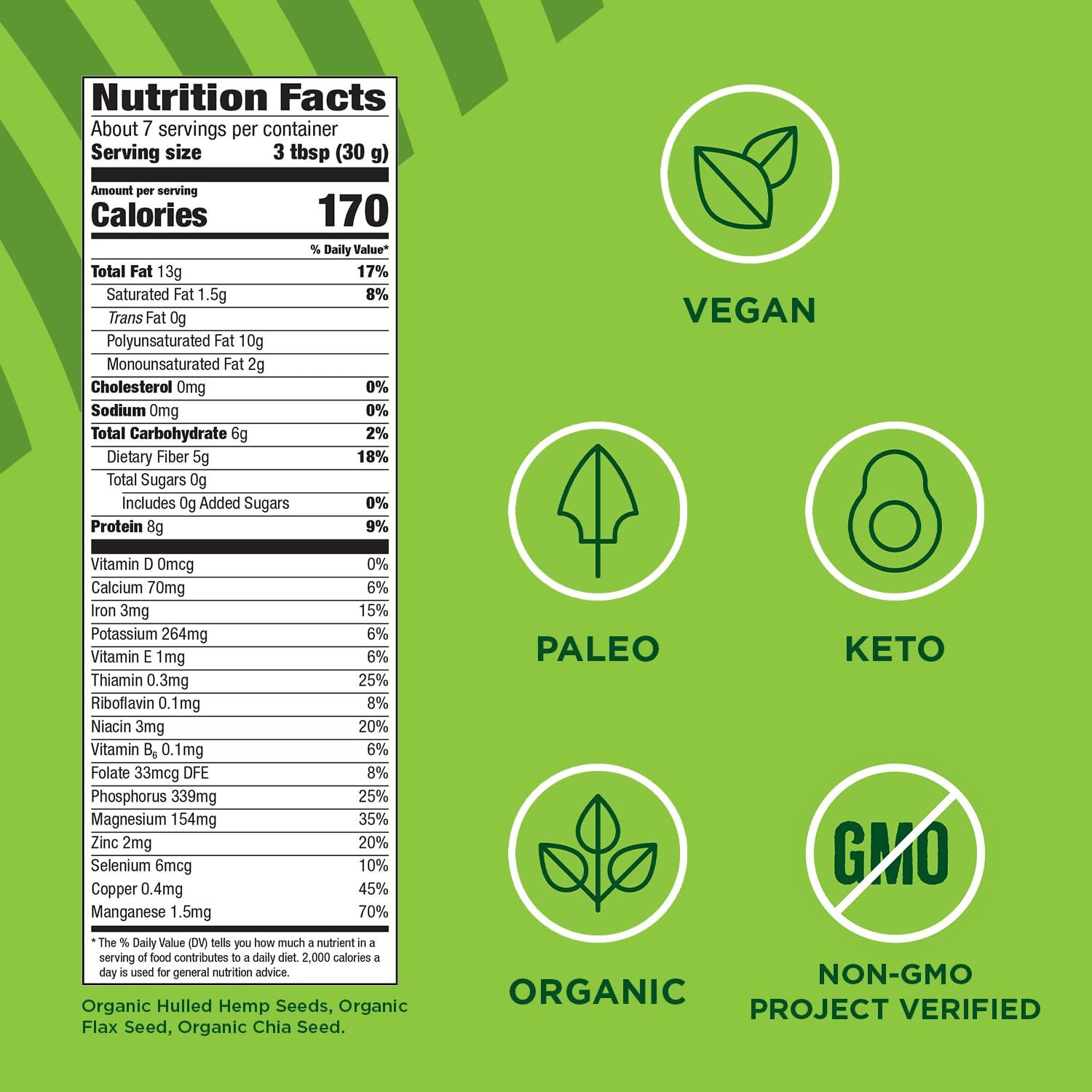 Manitoba Harvest Organic Hemp and Chia and Flax, 7 oz, 8g Plant Based Protein, 5g of Fiber per Serving, Vegan, Keto, Paleo, Omega 3 & 6, Superseed Blend for Smoothies, Baking - Image 6