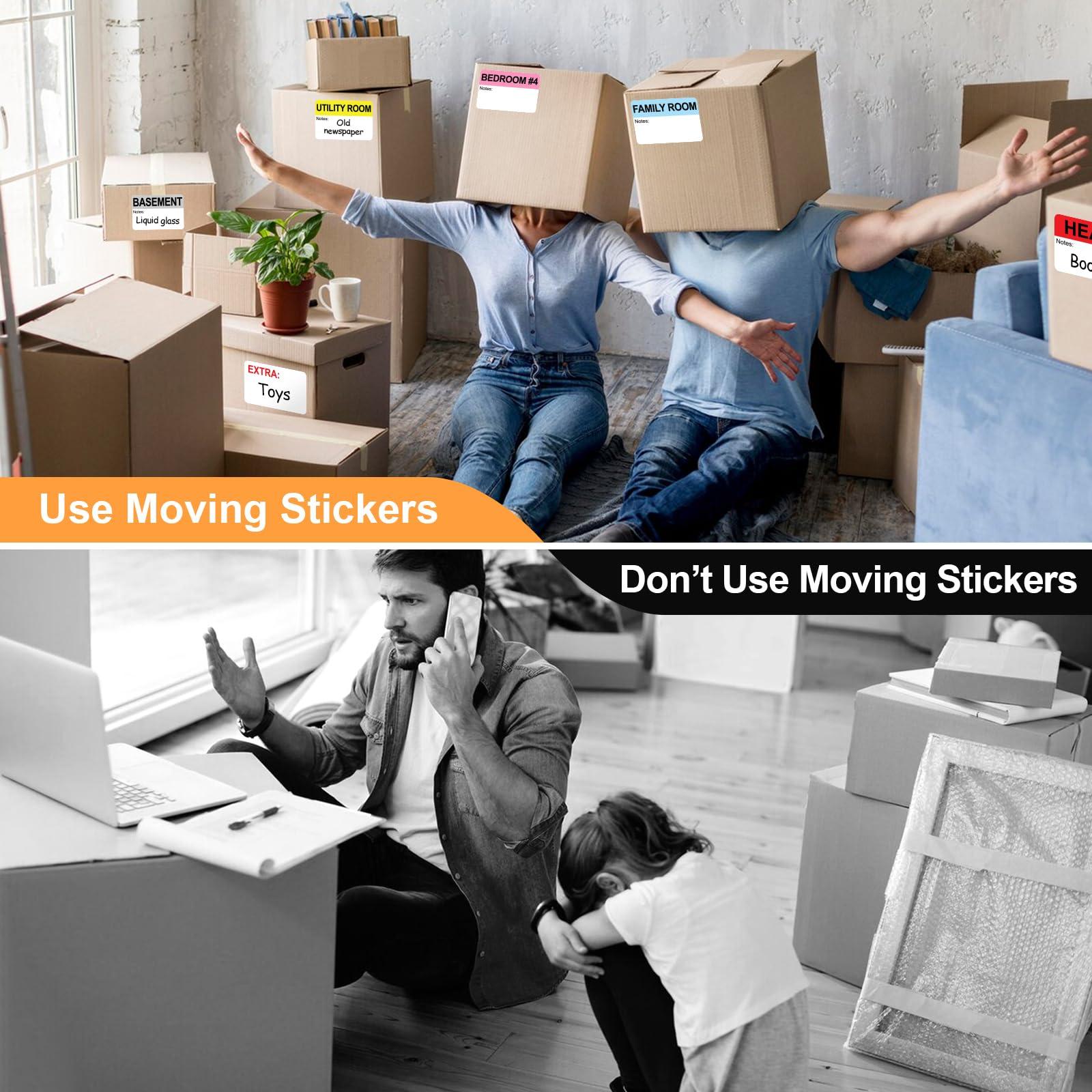 Labelebal 600 Writable Labels - 2' x 3', 20 Color-Coded Home Moving Packing Labels with Fragile, Extra, Heavy Options - Image 5
