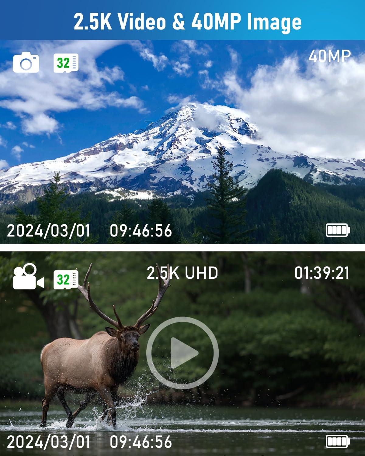 Digital Binoculars with Camera - 8X Digital Zoom, 2" LCD Display 40MP Camera 2.5K Videos Ideal for Concerts, Bird Watching, and Outdoor Adventures with 32GB SD Card - Image 4