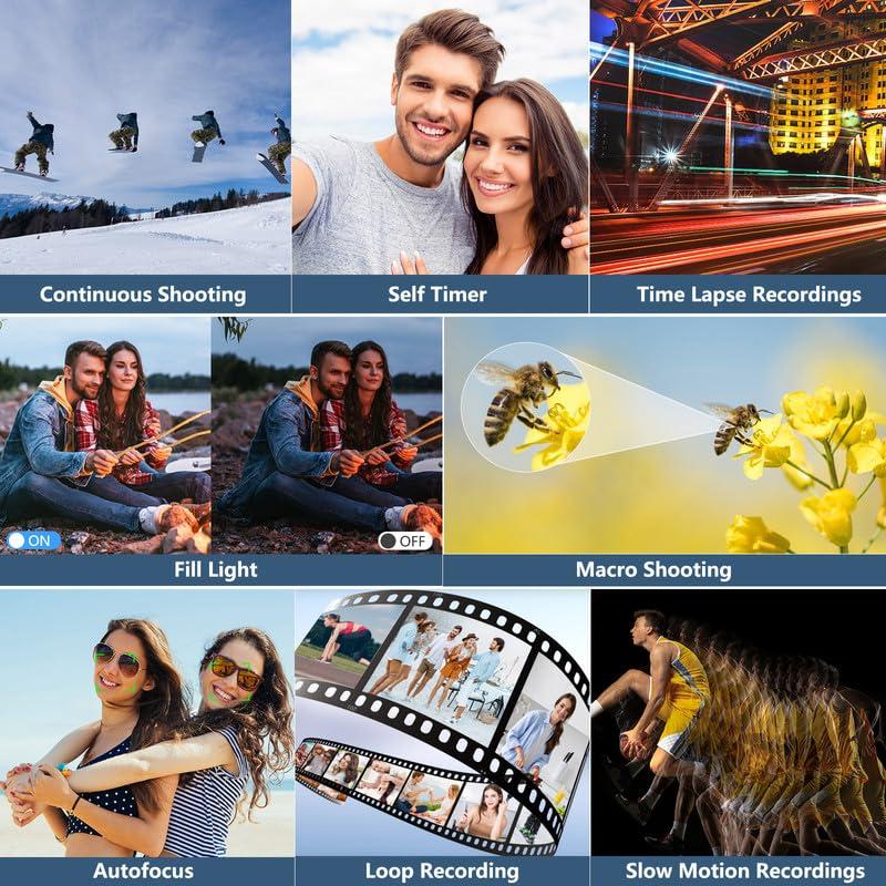 Digital Camera for Photography, 4K Vlogging Camera for YouTube 3" 180° Flip Screen 18X Digital Zoom Compact Retro Cameras with 32GB TF Card & 2 Batteries, Black - Image 5