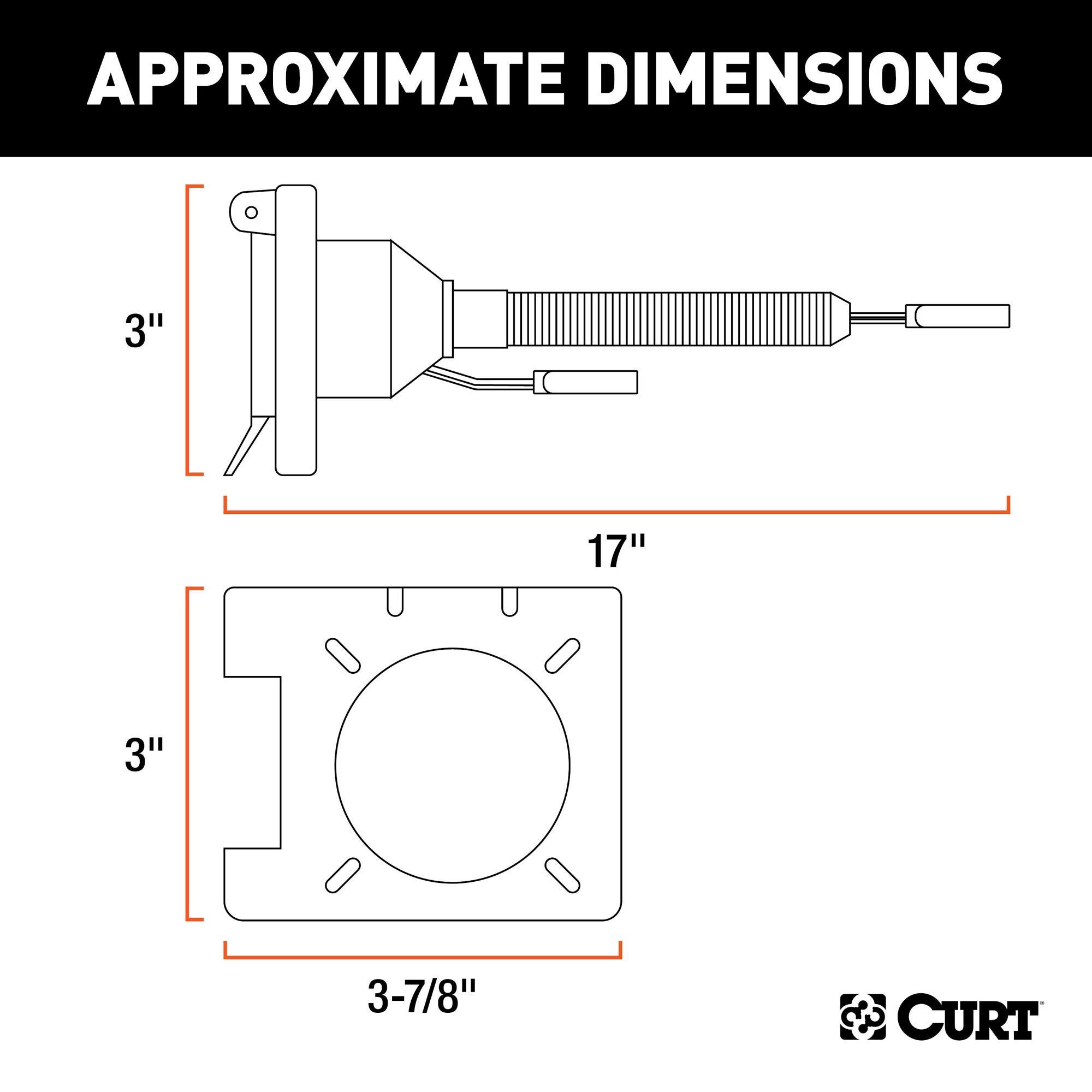CURT 57672 Dual-Output 4-Way Flat Vehicle-Side to 7-Way RV Blade Trailer Wiring Adapter - Image 2