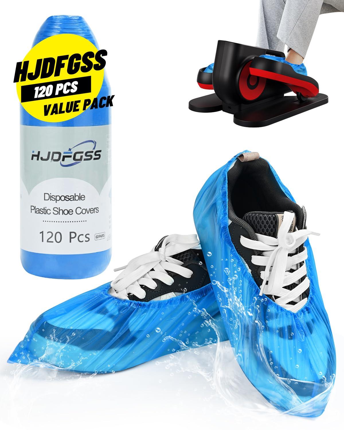 Shoe Covers Disposable-120 Pcs(60 pairs) Compact, Waterproof and Recyclable Shoe Booties Covers for Indoors,fits up to size 11 US Men and 13 US Women, Blue, Large