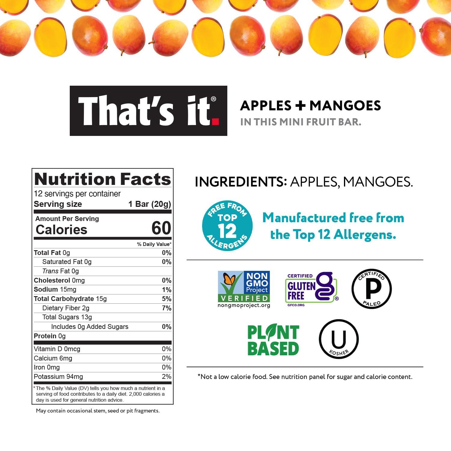 That's it. Mini Fruit Bars Gift Pouch (Variety 36 Count) No Sugar Added, Plant-Based, Vegan & Gluten Free, Paleo, Non GMO, Fiber (12 Banana, 12 Blueberry, 12 Mango) - Image 3
