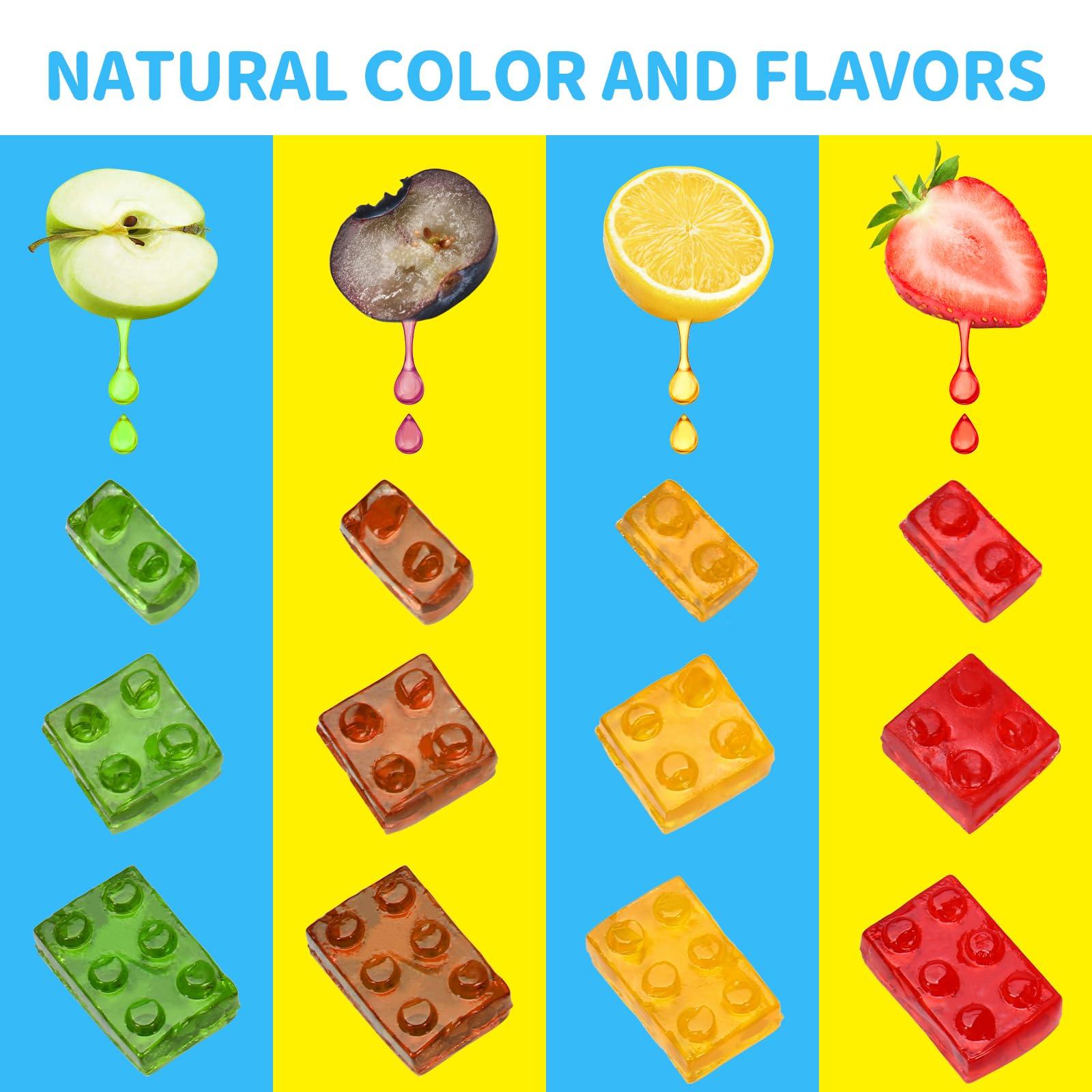 AMOS 4D Gummy Blocks Candy Bricks, Edible Building Blocks, Themed Novelty Candy for Kids Birthday Party, Cupcake Topper, Resealable 2.19oz Bag (Pack of 3) - Image 4