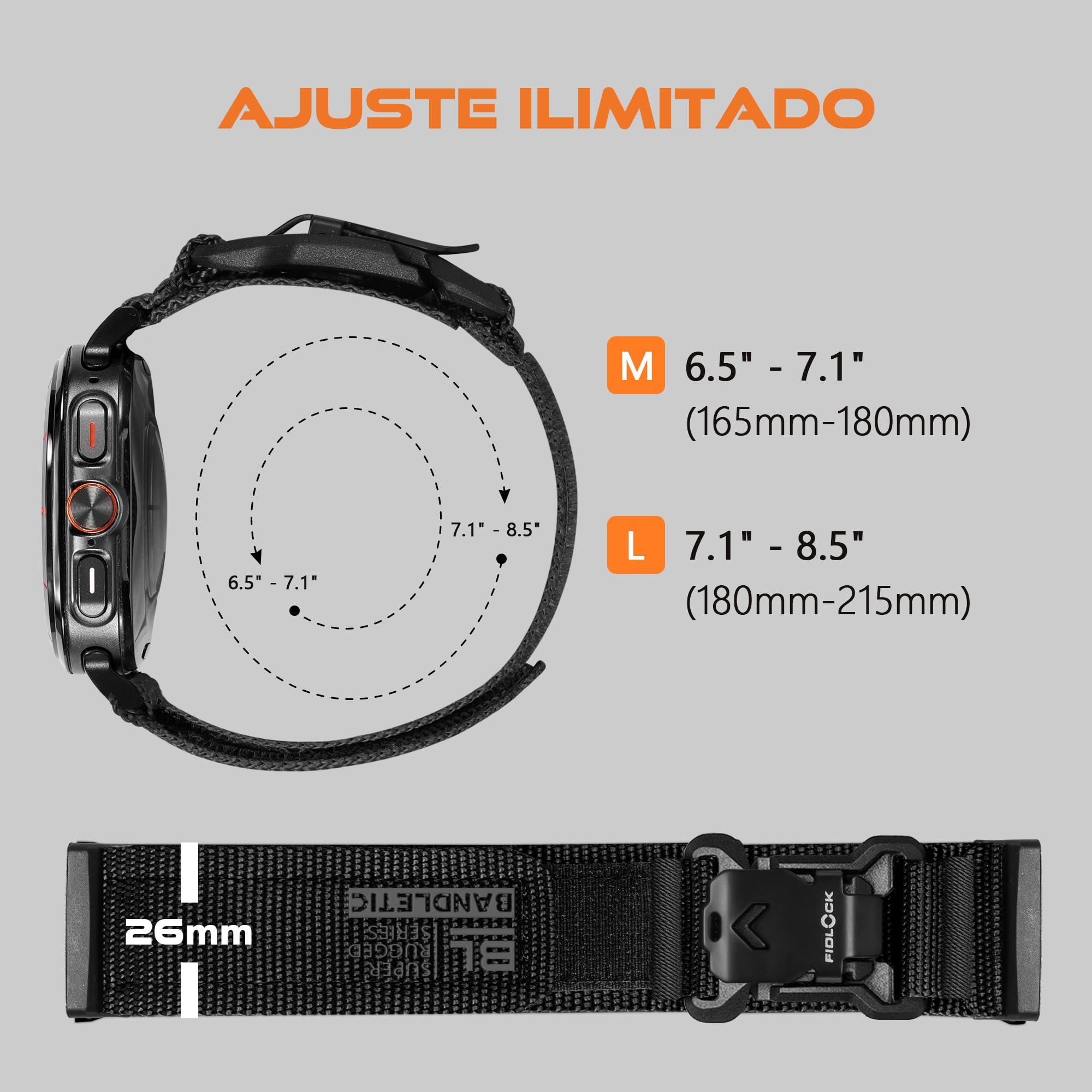 Bandletic R-Nylon Bands Compatible with Samsung Galaxy Watch Ultra Band 47mm for Men and Women, Soft Nylon Sport Band with Magnetic Fidlock V-Buckle Replacement Strap with Stainless Steel Metal Buckle - Image 3