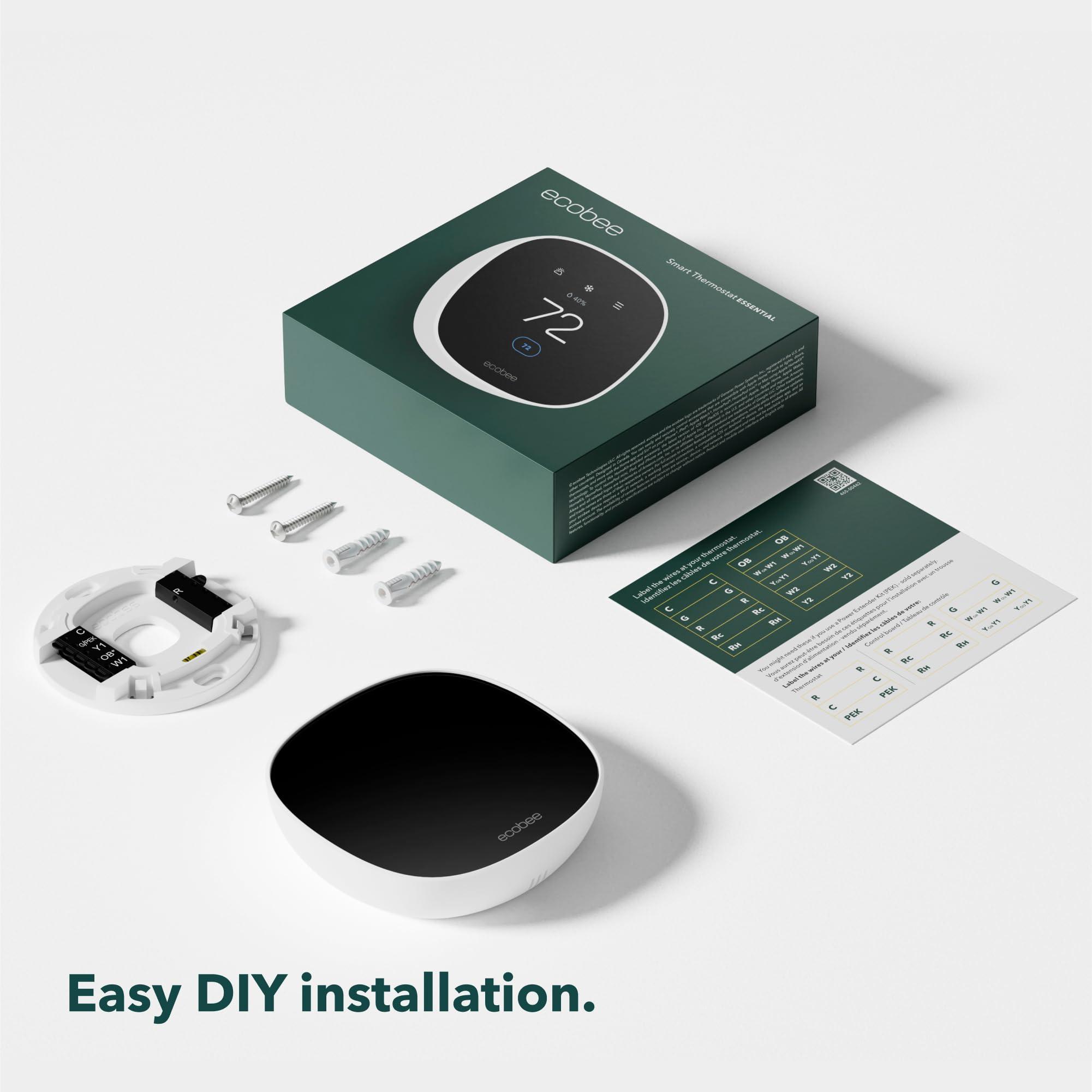 New 2025 ecobee Smart Thermostat Essential - Energy Star Certified programmable Wi-Fi Thermostat - Works with Siri, Alexa, and Google Assistant - Image 4