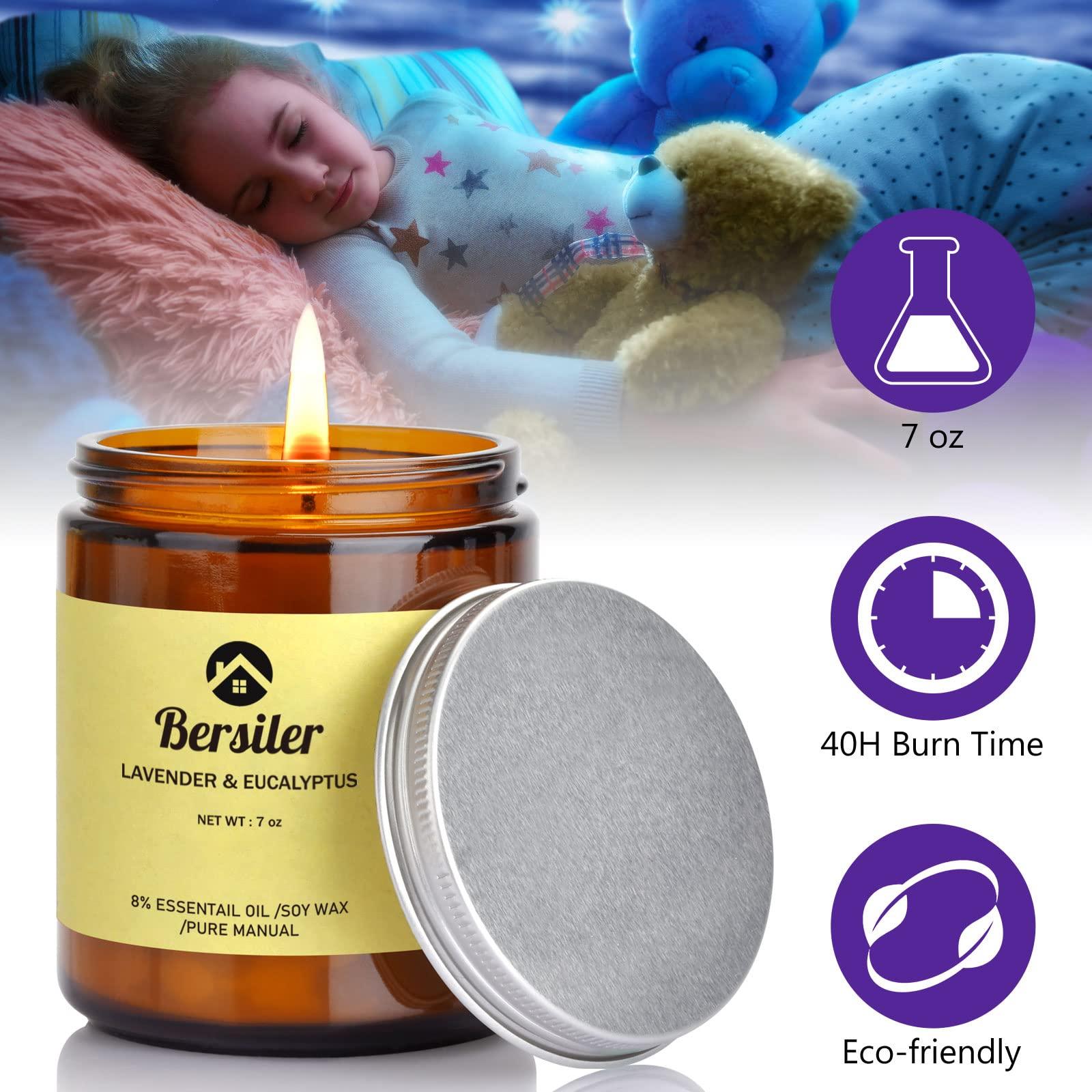 Bersiler Aromatherapy Candles, Scented Candles, 7OZ Lavender Eucalyptus Candles Stress Relief and Relax for Home & Bedroom Gift for Women Birthday Christmas, Soy Wax Candle - Image 3