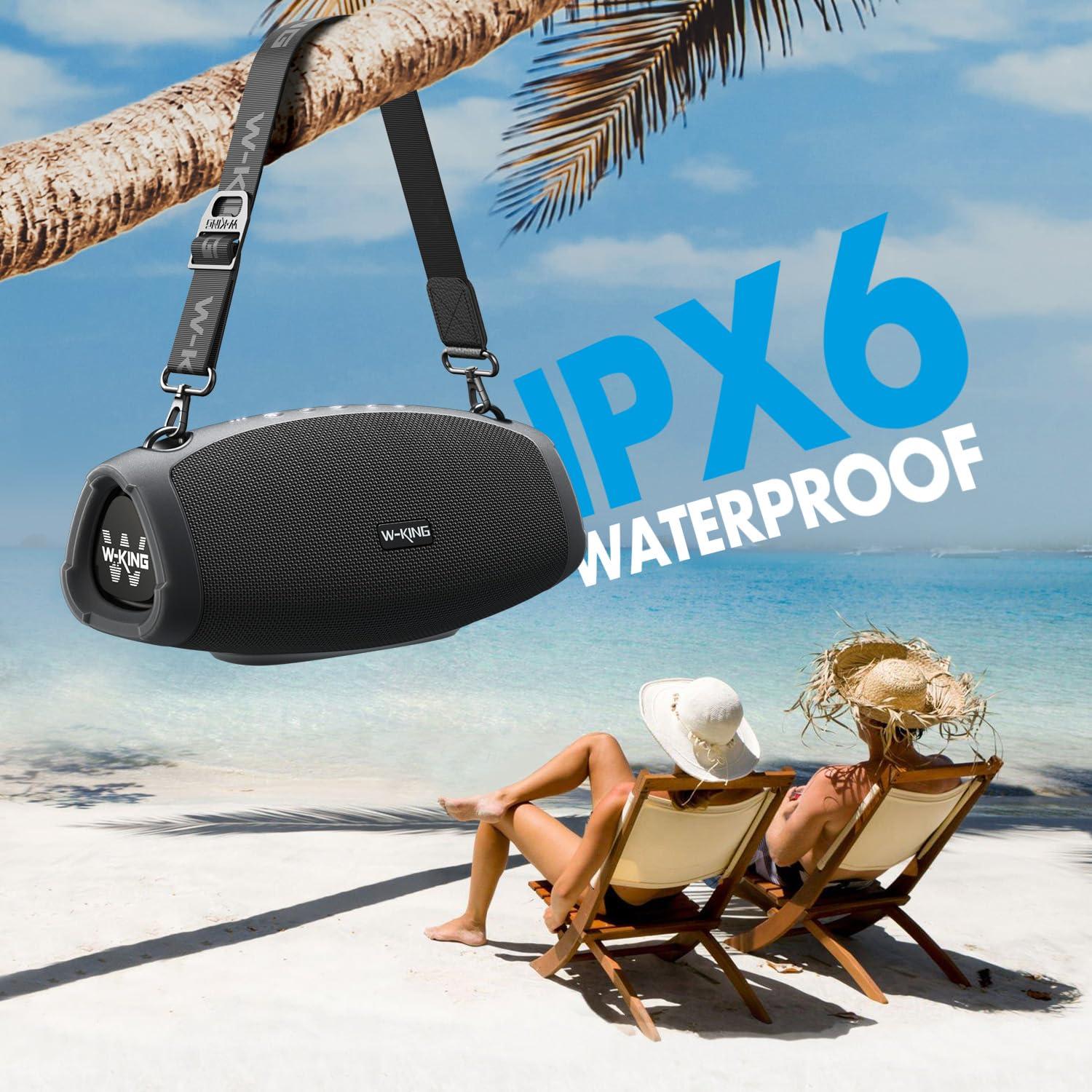 W-KING Portable Speaker Bluetooth Wireless, 120W Max Loudest Outdoor Waterproof Bluetooth Speaker Subwoofer*2, IPX6 Large Big Party Boombox,Triple Passive Radiators-70W Deep Bass/DSP/42H/Power Bank/EQ - Image 5