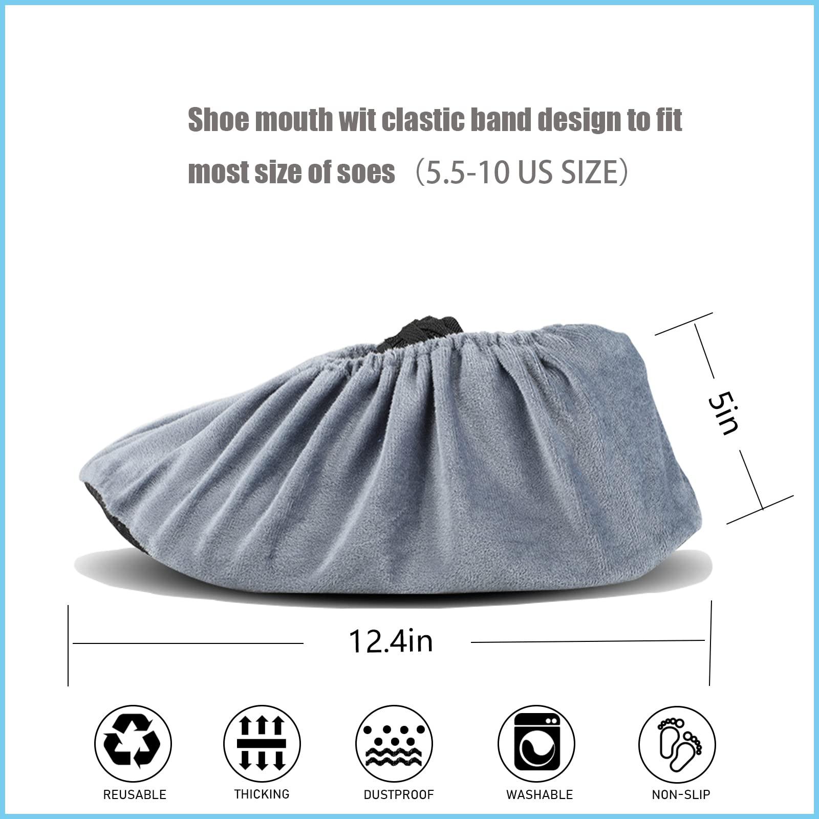 Yveytat 10Pairs Reusable Non Slip Shoe Covers, Premium Soft Washable Thickened Boot Shoe Covers for Household, Office, Laboratory，one size 10 Colors - Image 2