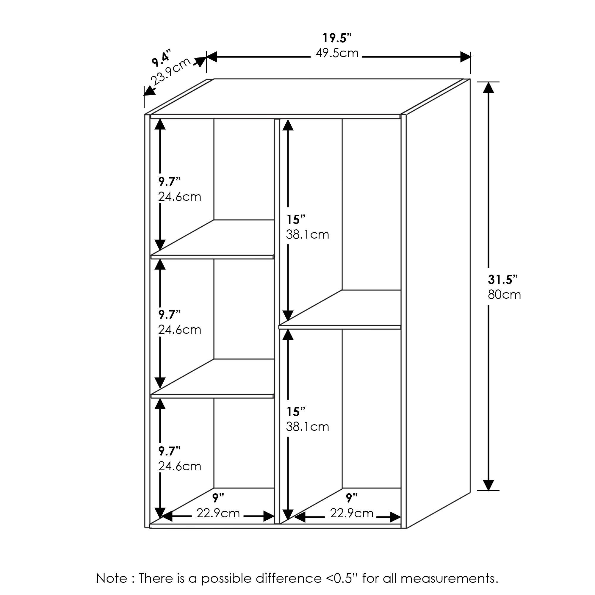 Furinno Luder Bookcase / Book / Storage , 5-Cube, White - Image 3