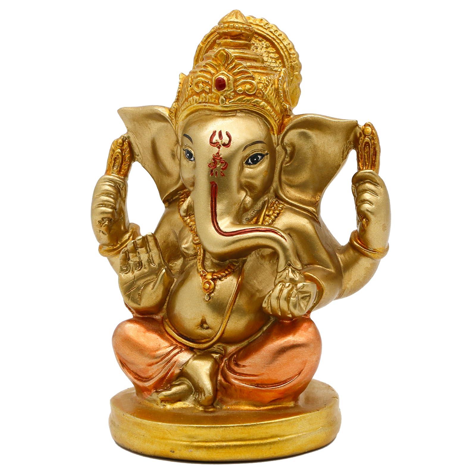 Indian God Lord Ganesha Statue - 5" H Hindu God Ganesh Idol for Diwali Gifts Meditation Yoga Room Altar Decoration Home Temple Mandir Pooja Item - Image 7
