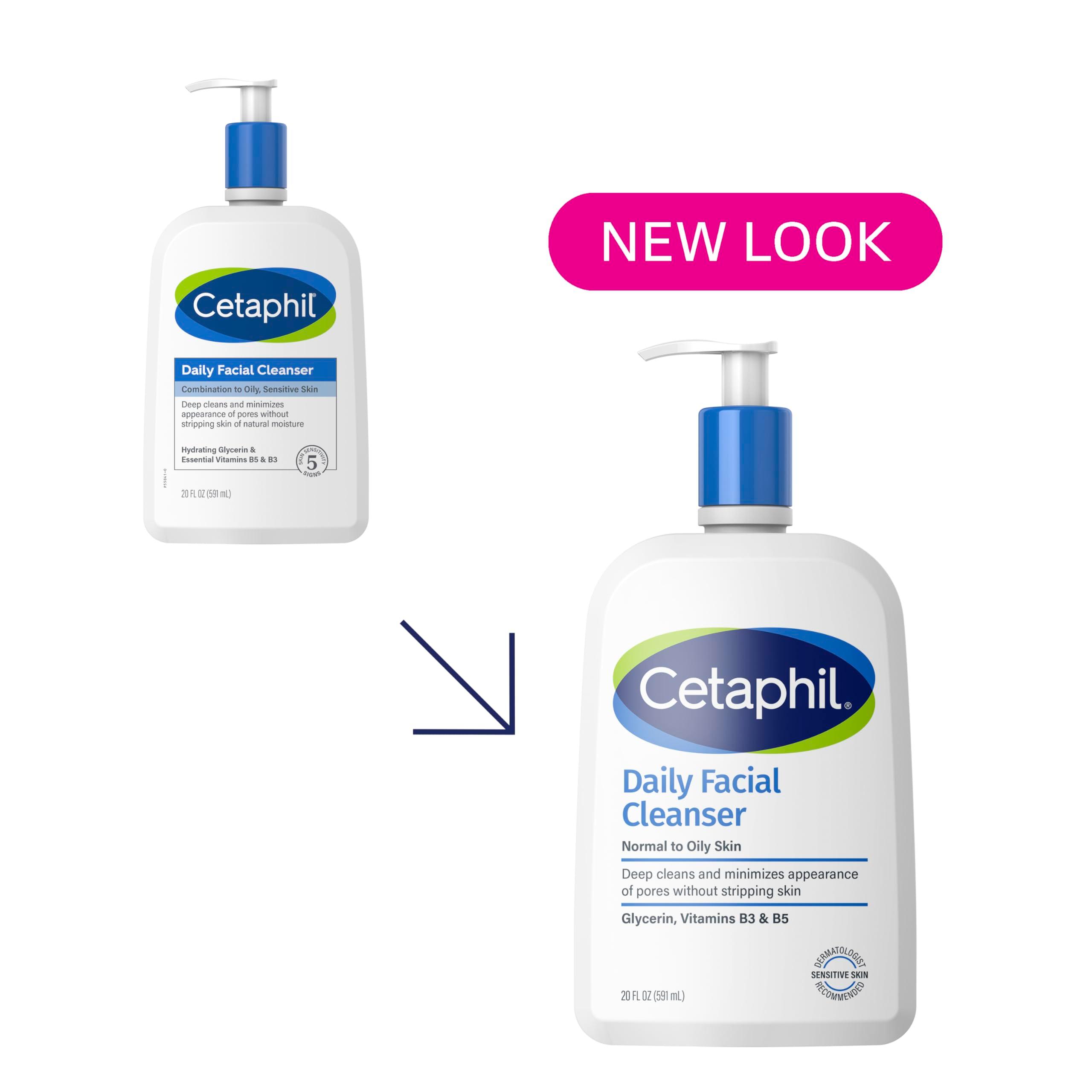 Cetaphil Face Wash, Daily Facial Cleanser for Sensitive, Combination to Oily Skin, 20 oz, Gentle Foaming, Soap Free, Hypoallergenic - Image 2