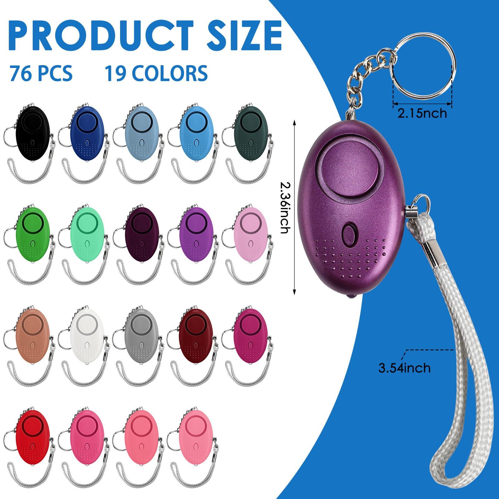 Kanayu 76 Pcs Personal Alarm Bulk 130DB Safe Sound Emergency Safety Self Defense Security Alert Keychain with Led Light Personal Protection Alarm for Women Girls Kids Elderly (Mixed Colors) - Image 2