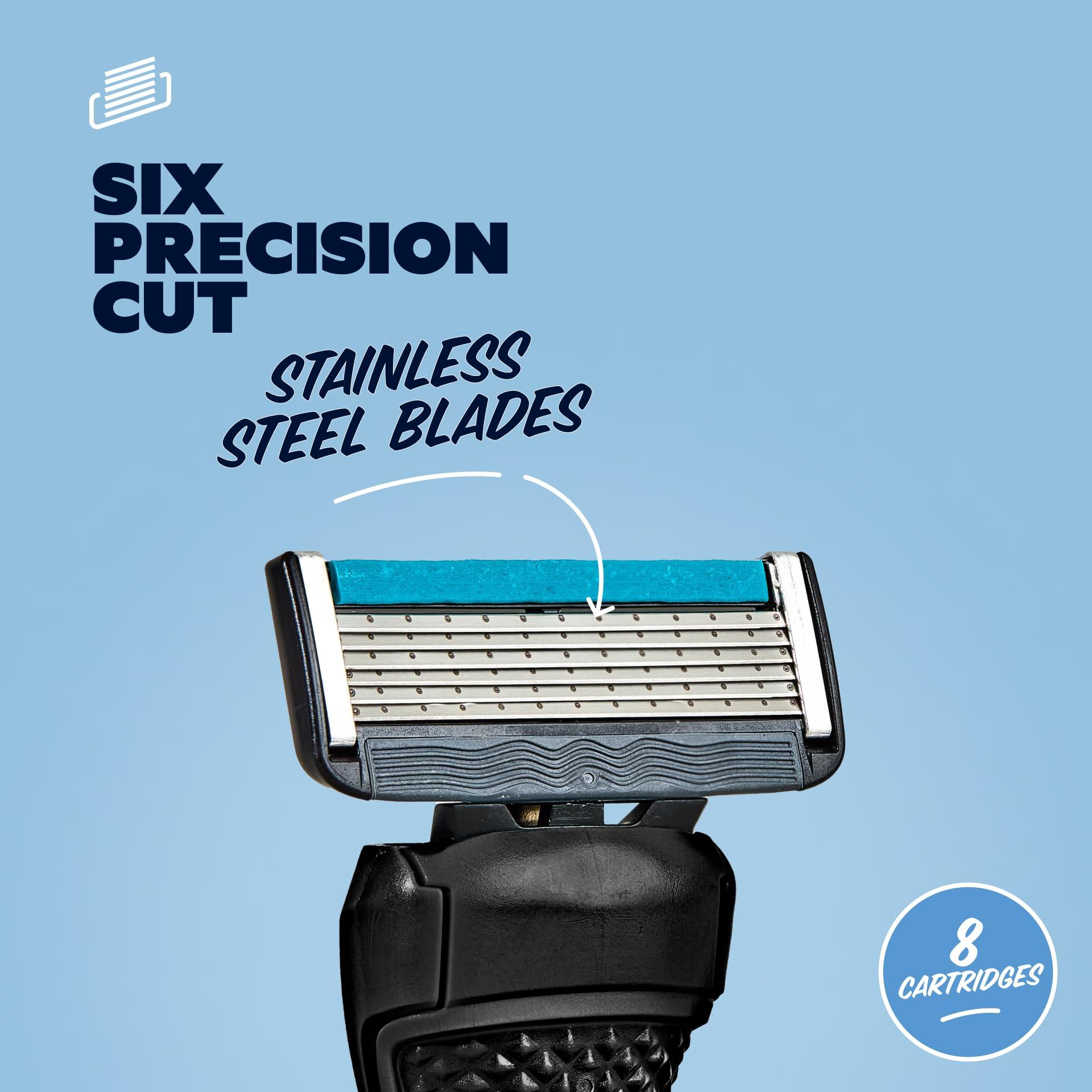 Dollar Shave Club | 6 Blade Razor Refills (8 Pack) | 6 Stainless Steel Blades for a Close & Comfortable Shave - Image 4