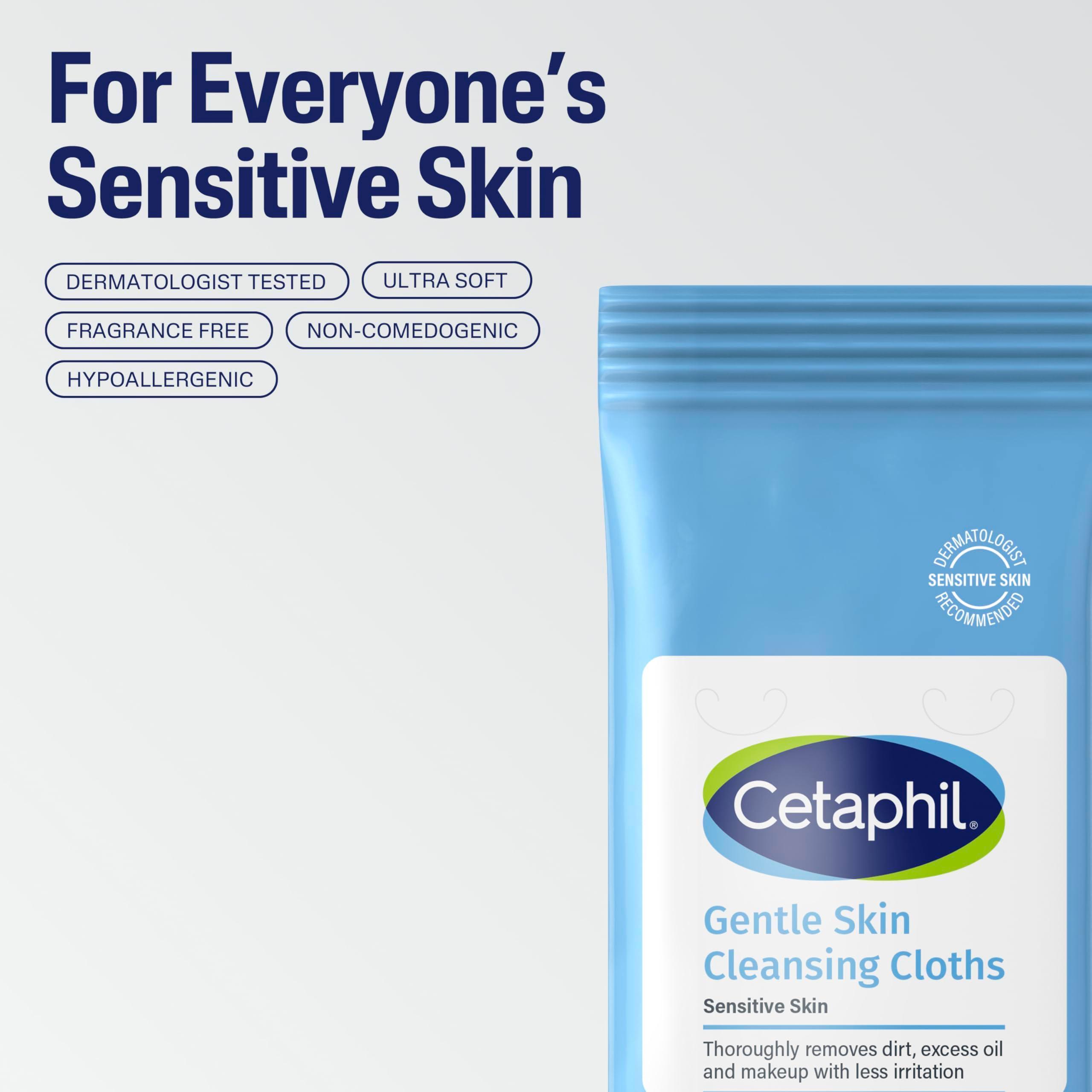 Cetaphil Face and Body Wipes, Gentle Skin Cleansing Cloths, 25 Count (Pack of 3), for Dry, Sensitive Skin, Flip Top Closure, Great for the Gym, Travel, in the Car, Hypoallergenic, Fragrance Free - Image 8