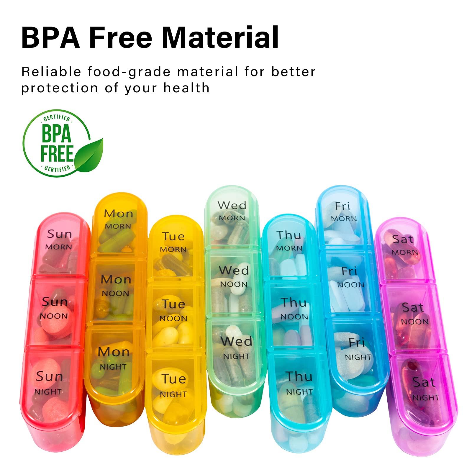 Daviky Pill Organizer 3 Times a Day, Daily Pill Box 7 Day, Weekly Cases Medicine Organizers to Hold Vitamins and Medication - Image 9