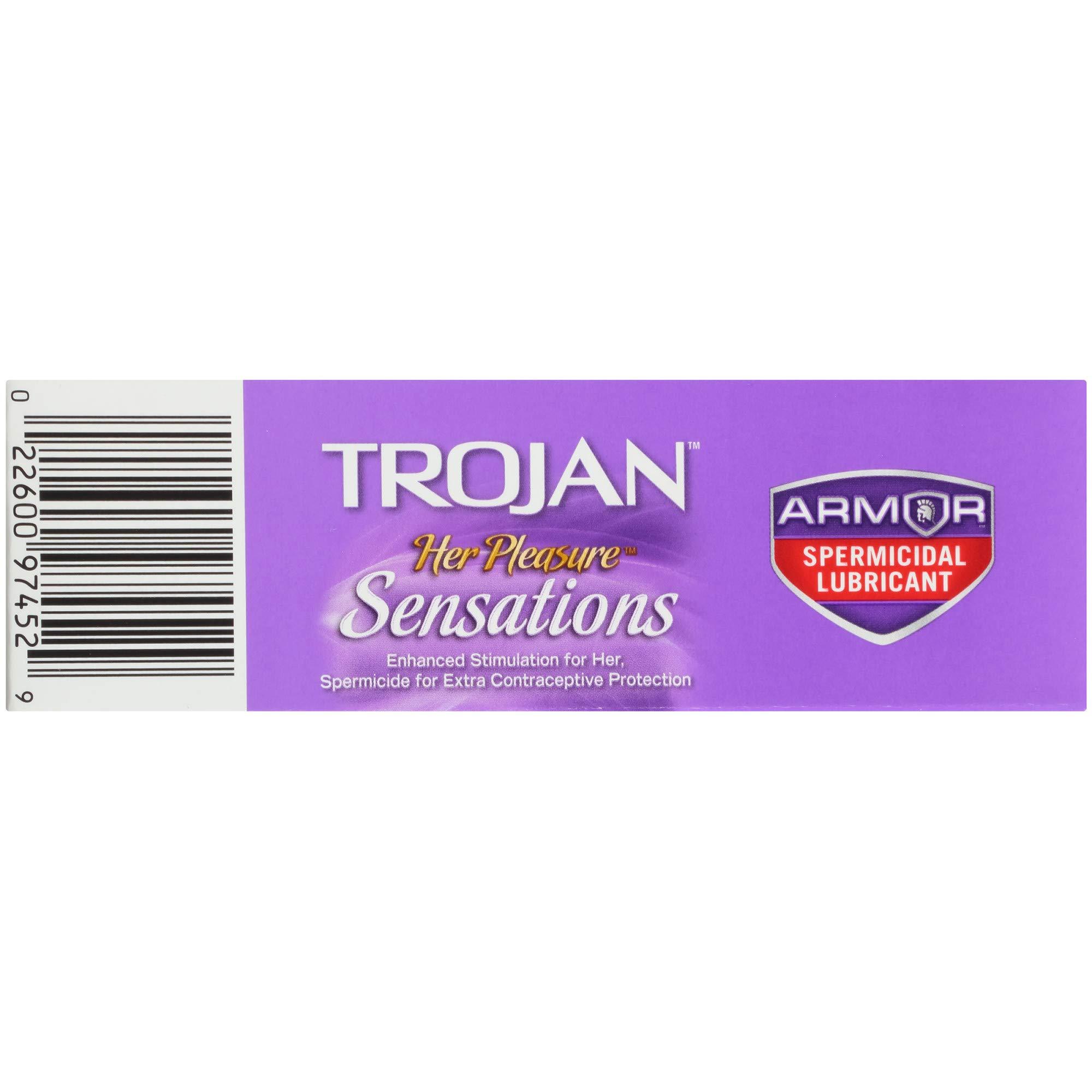 Trojan Her Pleasure Sensations Spermicidal Lubricated Condoms, 12ct - Image 12