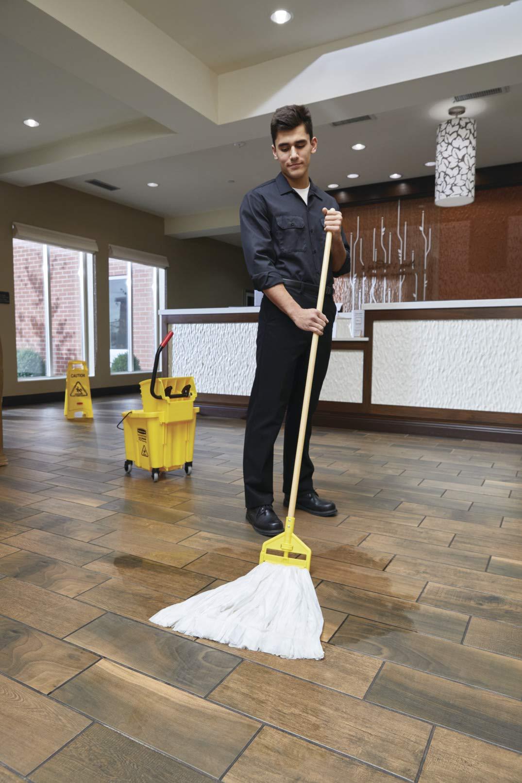 Rubbermaid Commercial Medium Disposable Mop, 5 Inch Headband, Janitorial Cleaning Supplies and Equipment for Mopping/Cleaning - Image 5