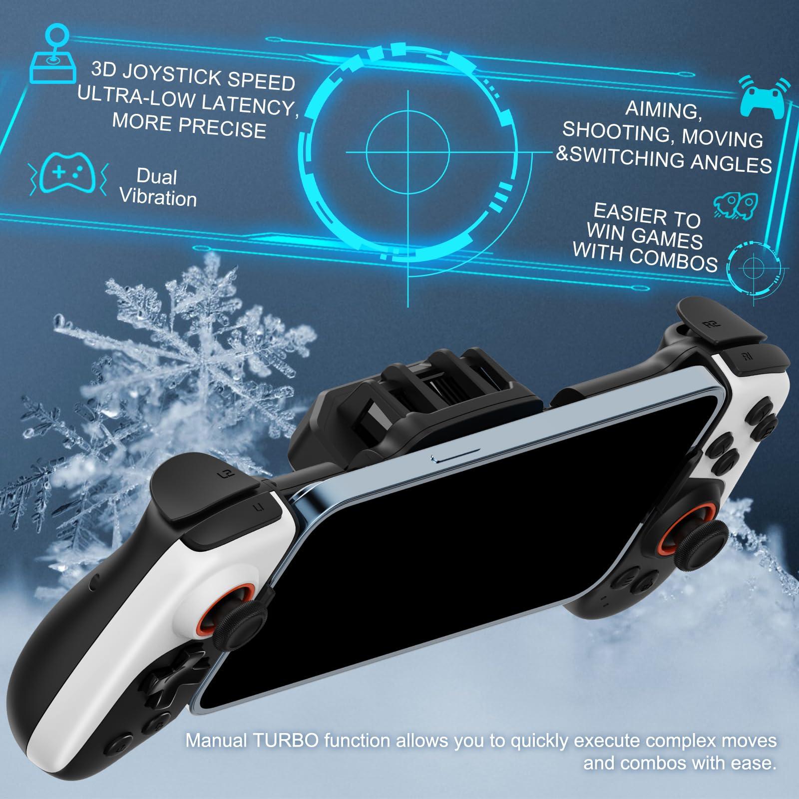 Wireless Gamepad Controller for iPhone iOS Android Switch PC with Cool Conduction Plate RGB Cooling Fan, Phone Controller Joystick for iPhone 16/15/14/13, Samsung, LG, Google, Turbo/Macro Function, COD - Image 6