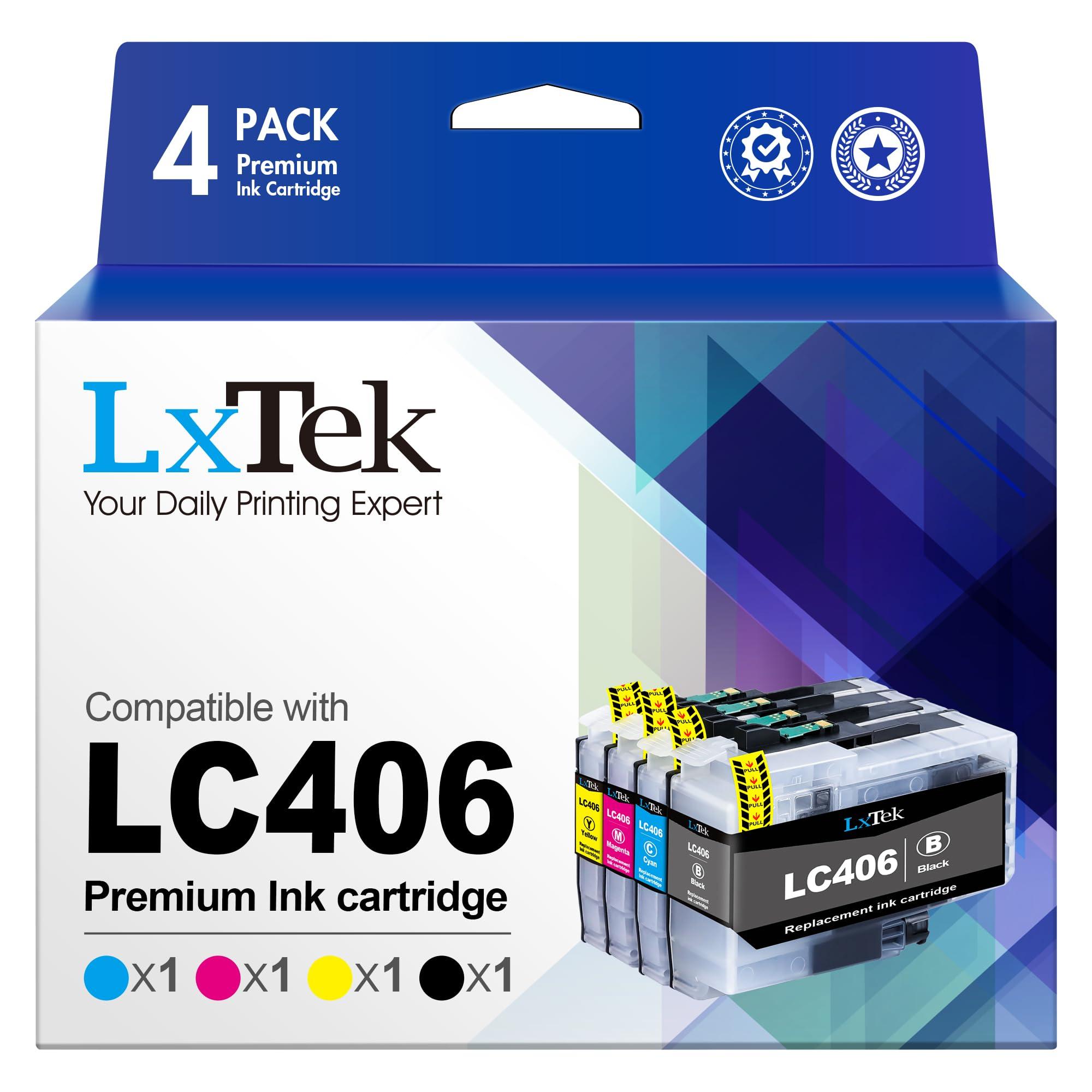 LC406 Ink Cartridges for Brother Printer Compatible for Brother LC406 Ink Cartridges LC406XL LC 406 406XL for MFC-J4335DW MFC-J5855DW MFC-J4535DW MFC-J6555DW MFC-J6955DW Printer(4 Pack)