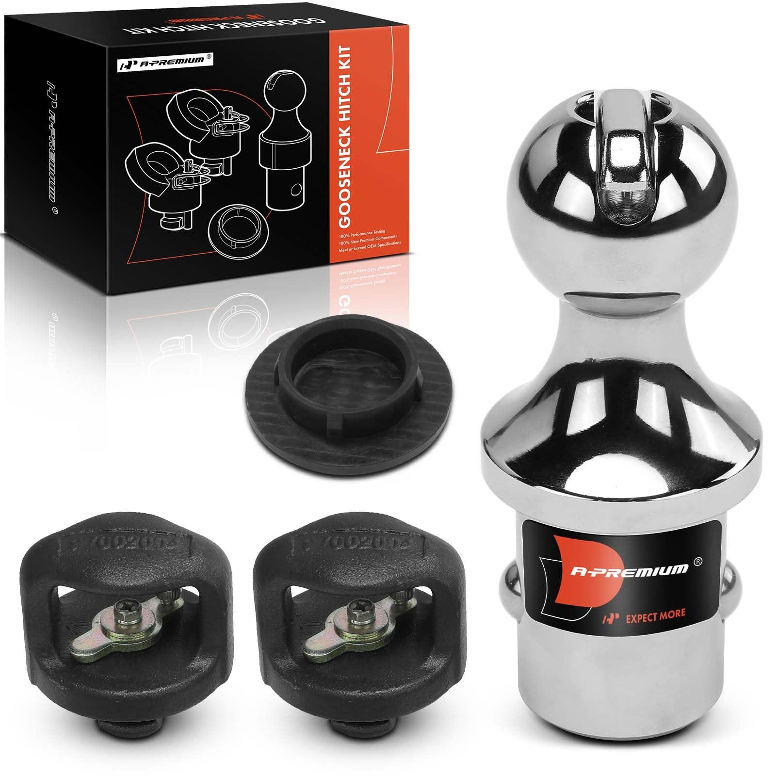 A-Premium 2-5/16 Inch Gooseneck Trailer Hitch Ball Kit 30,000 lbs GTW Compatible with Ford F-250/F-350/F-450 Super Duty & Chevrolet Silverado 2500/3500 HD & GMC Sierra 2500/3500 HD & Nissan Titan XD