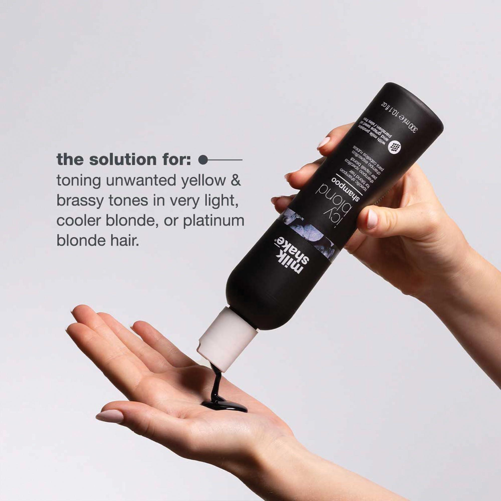 milk_shake icy blond shampoo | sulfate-free toning shampoo with black pigment to cool brassy tones and enhance platinum blonde hair | ideal for maintaining icy, ash-toned color | 10.1 fl oz - Image 6