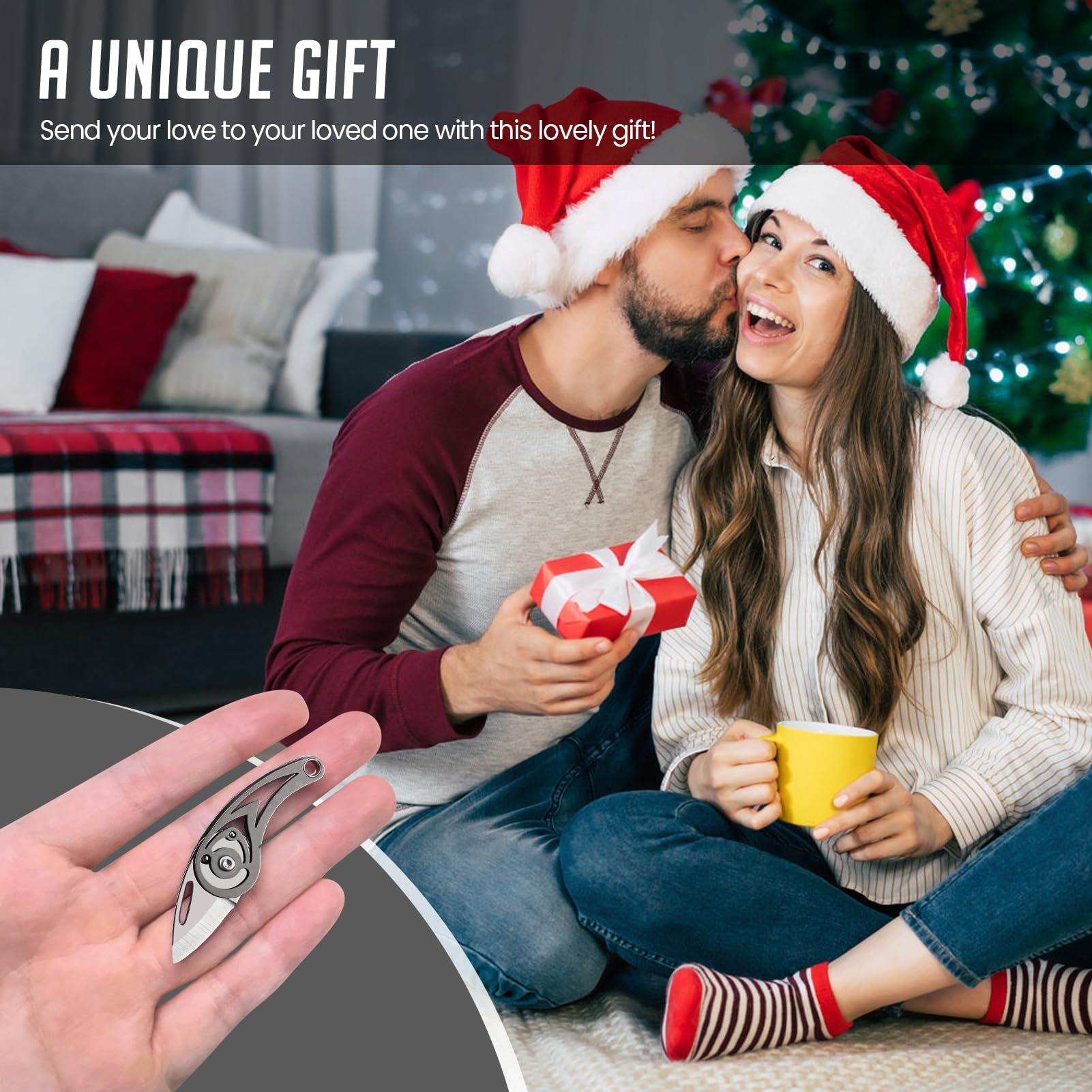 Tops Home Small Pocket Knife, Titanium Keychain Knife, Stocking Stuffers, Little Box Cutter, EDC Utility Knife, Cool Keychain Gift for Men and Women - Image 7
