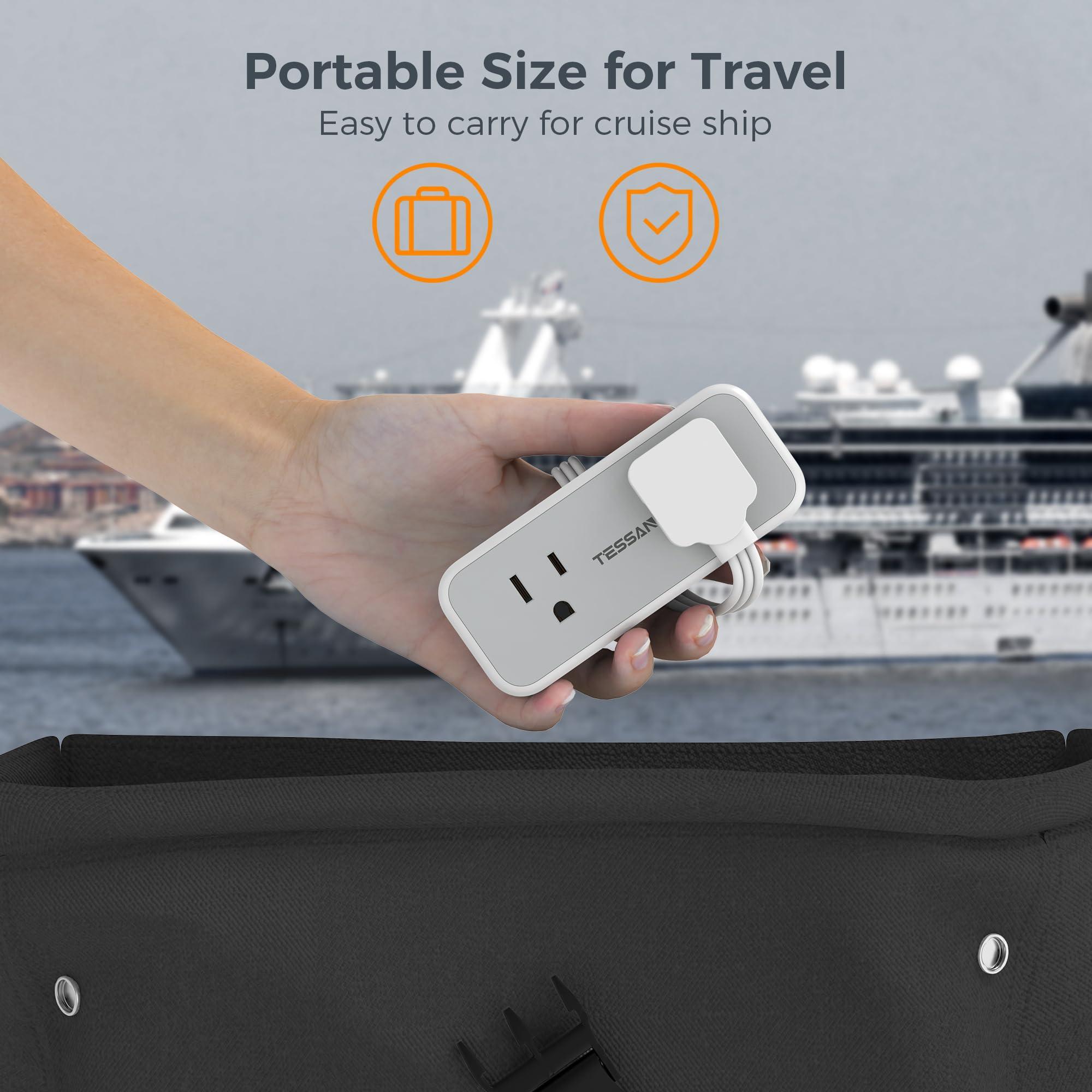 Multi Plug Wall Outlet Extender, TESSAN Short Extension Cord 6 inch, Flat Plug Splitter with 4 AC 3 USB (1 USB C) Charging Ports, Multiple Outlet Small Power Strip for Home Office Dorm Room - Image 6