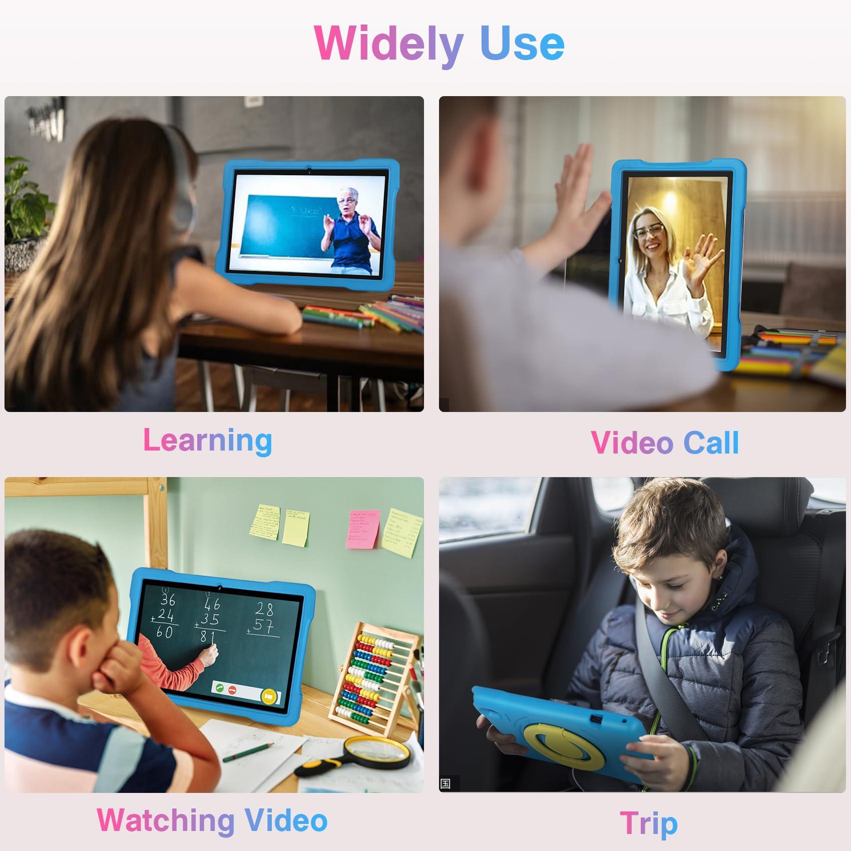 2024 Tablet 10 inch Tablets for Kids 12GB RAM 128GB ROM with Shockproof Case, Kids Space Parental Control, 6000mAh Battery, 5G/2.4G WiFi, 1280 x 800 HD Touchscreen, Bluetooth, GPS, Android 13 (Blue) - Image 7