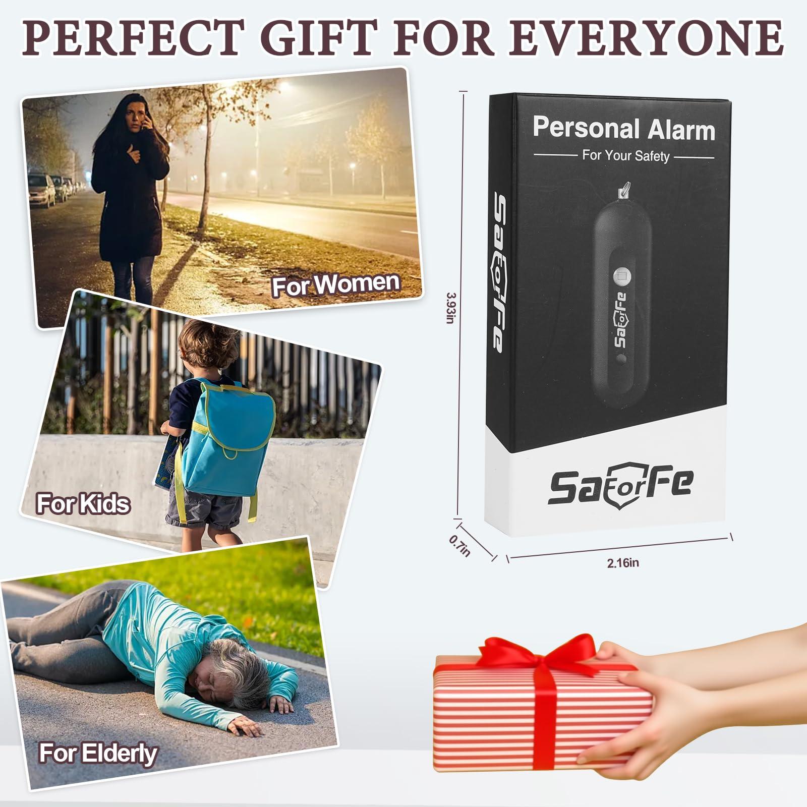 Rechargeable Personal Safety Alarm for Women - 140dB Self-Defense Security Alarm Keychain with Strobe Light, Emergency Security Alert Devices for Women Girls Kids Elderly (Black) - Image 6
