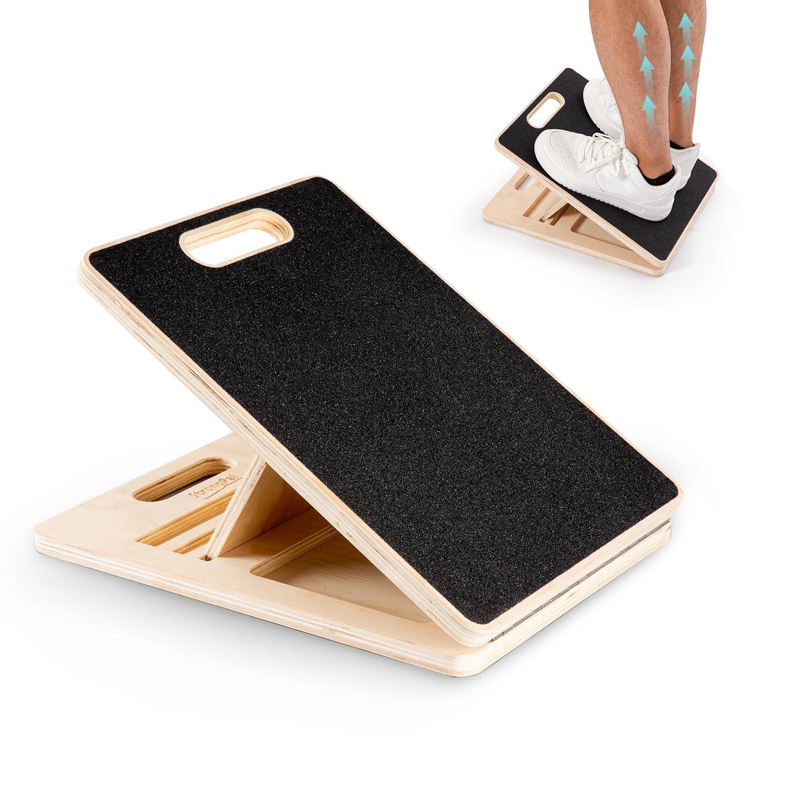 StrongPal Portable Slant Board for Calf Stretching, Portable & Heavy, Duty with Slip-Resistant Surface, Supports up to 350 lbs, Ideal for Home, Office, and Outdoor Workouts