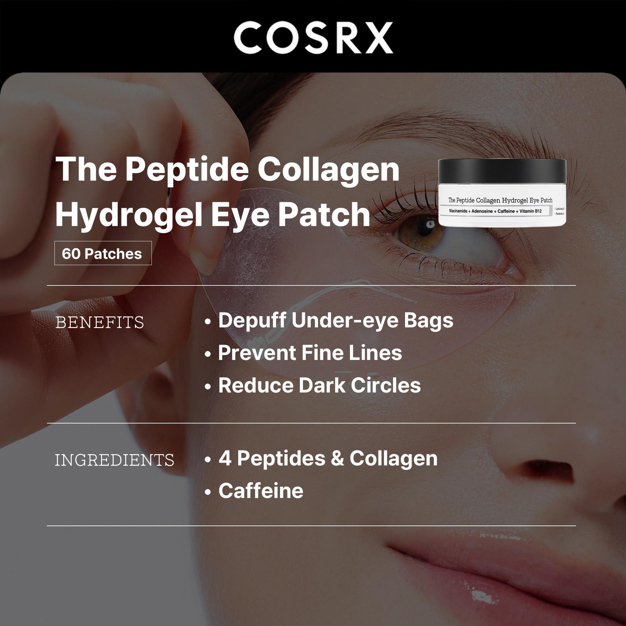 COSRX Under Eye Mask, Peptide Collagen Hydrogel Eye Patch for Puffy Eyes and Dark Circles, 60 Under Eye Patches, Korean Skin Care - Image 7