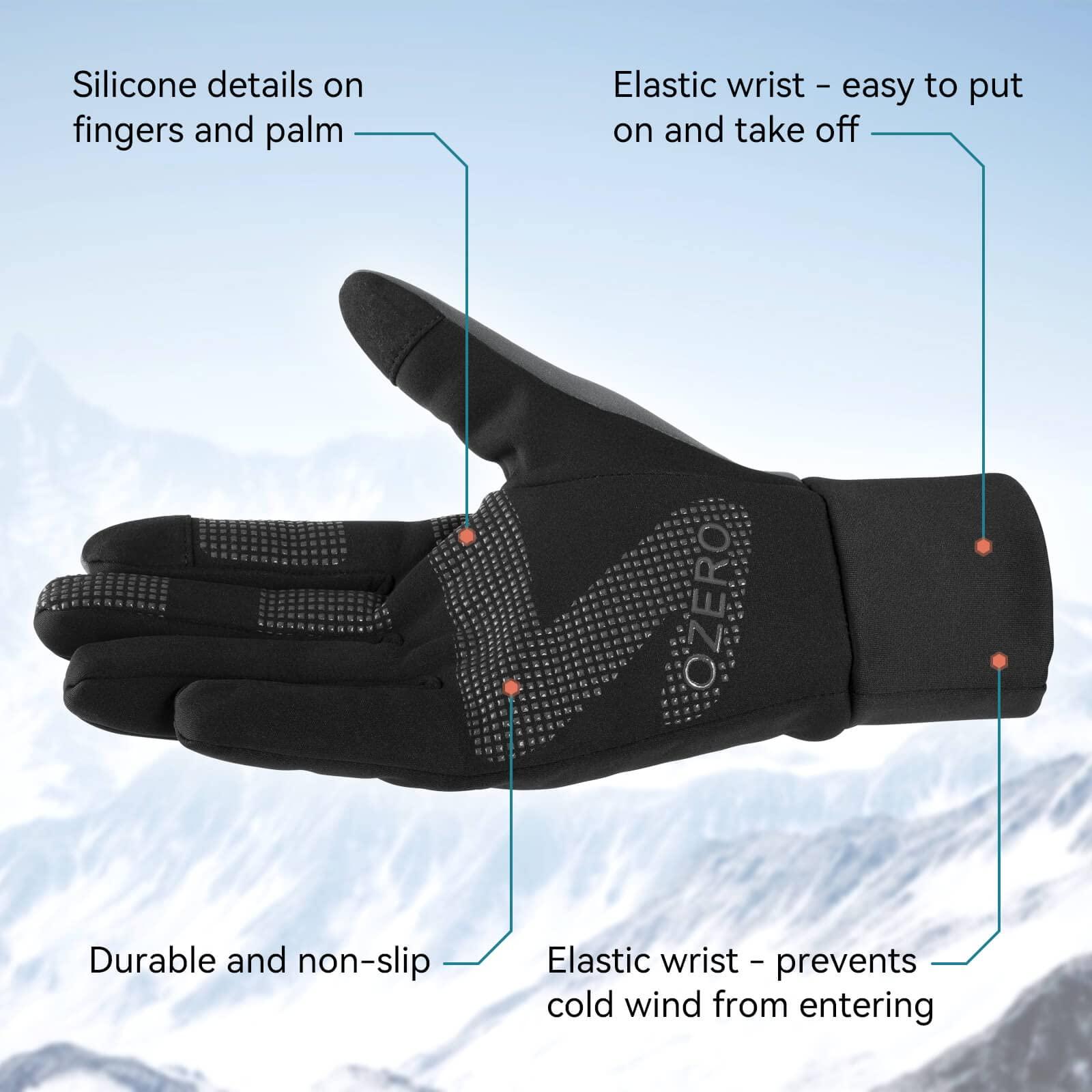 OZERO Winter Touchscreen Gloves for Men: Warm Running Gloves Windproof Water Resistant - Lightweight Thermal Glove for Hiking Cycling Driving - Image 4
