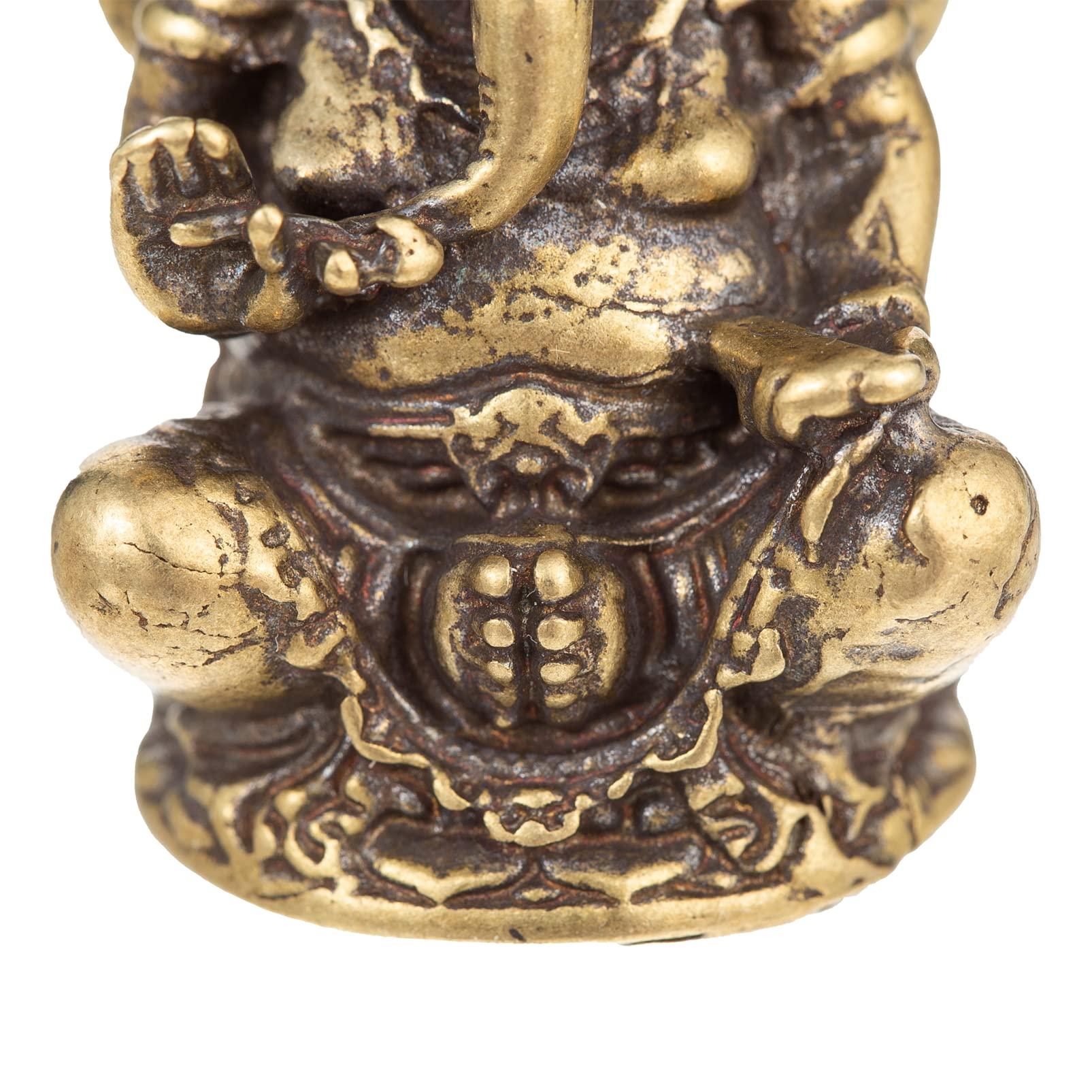 FENGSHUI-CAISHEN Ganesha Statues - Pure Copper Ganapati Ganesh Figurine, Reiki Chakra Meditation Desktop Decor - Image 5