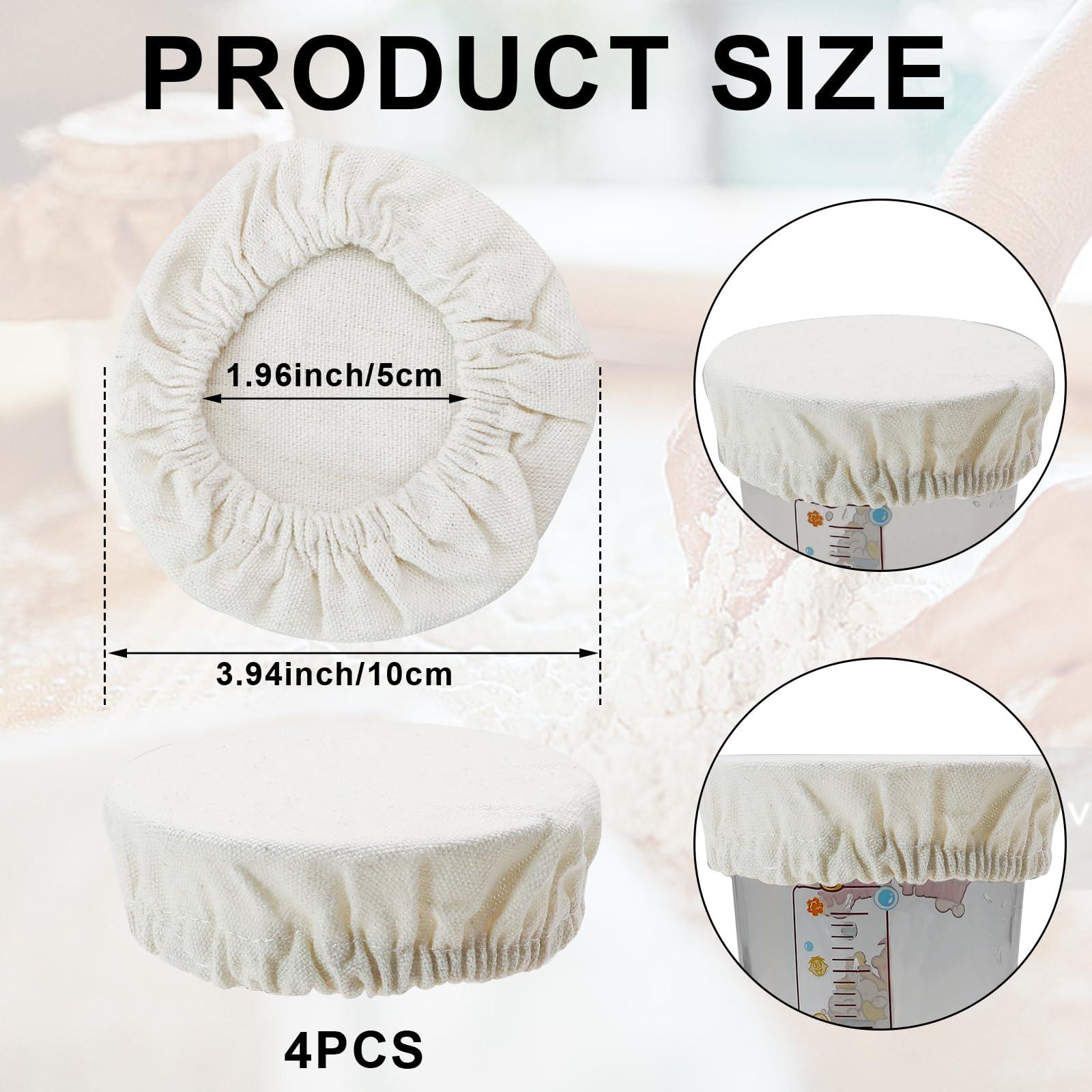 Sourdough Jar Cover Starter Jar Cloth For Sourdough Cover Reusable Cloth lid Bread Fermentation Baking Supplies for 3-4 Inch Mouth 4 Pack - Image 3