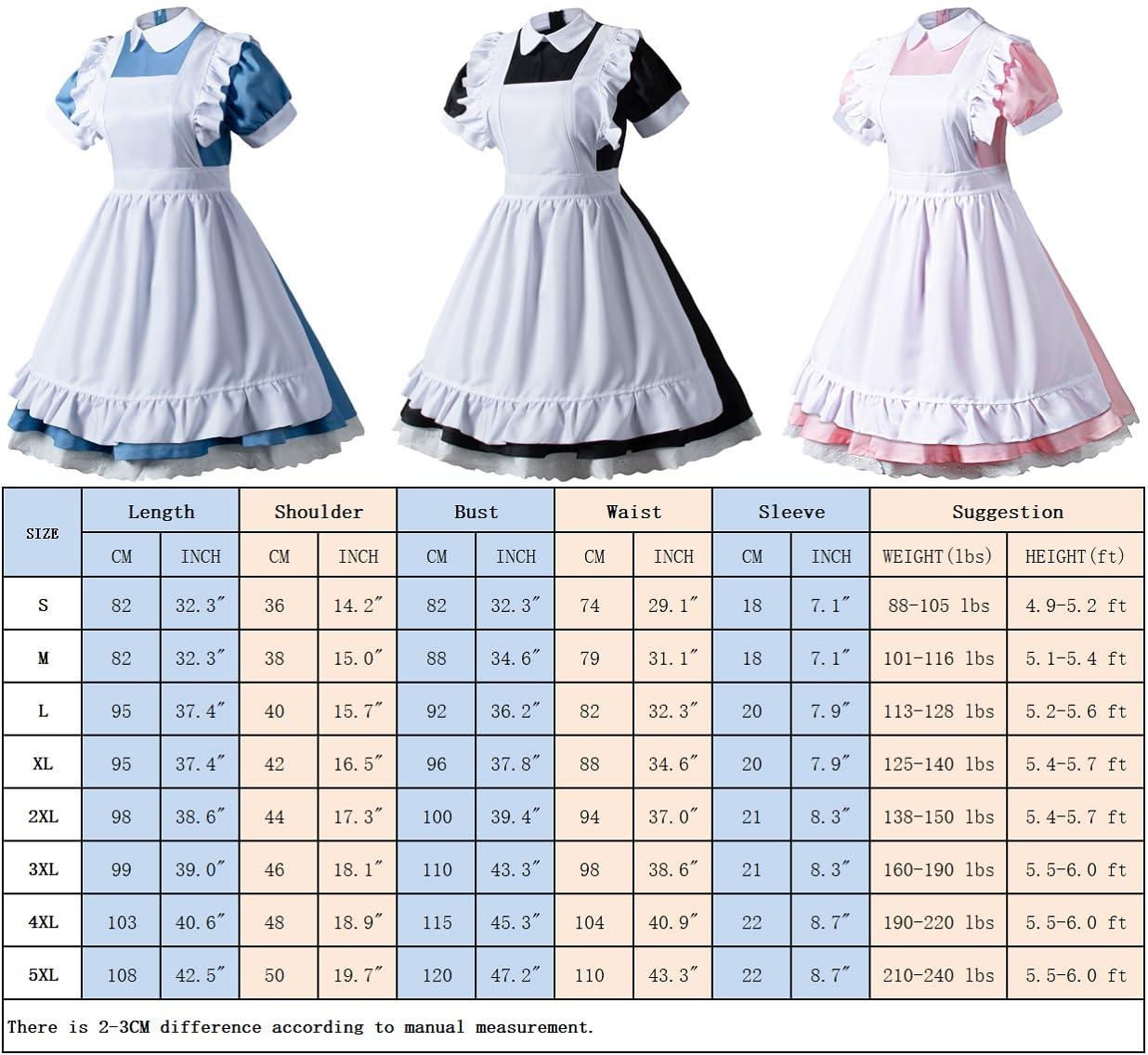 Wannsee Japanese Anime 6Pcs Lolita French Maid Apron Fancy Dress Cosplay Costume Gloves Headwear Socks set(Pink L) - Image 7