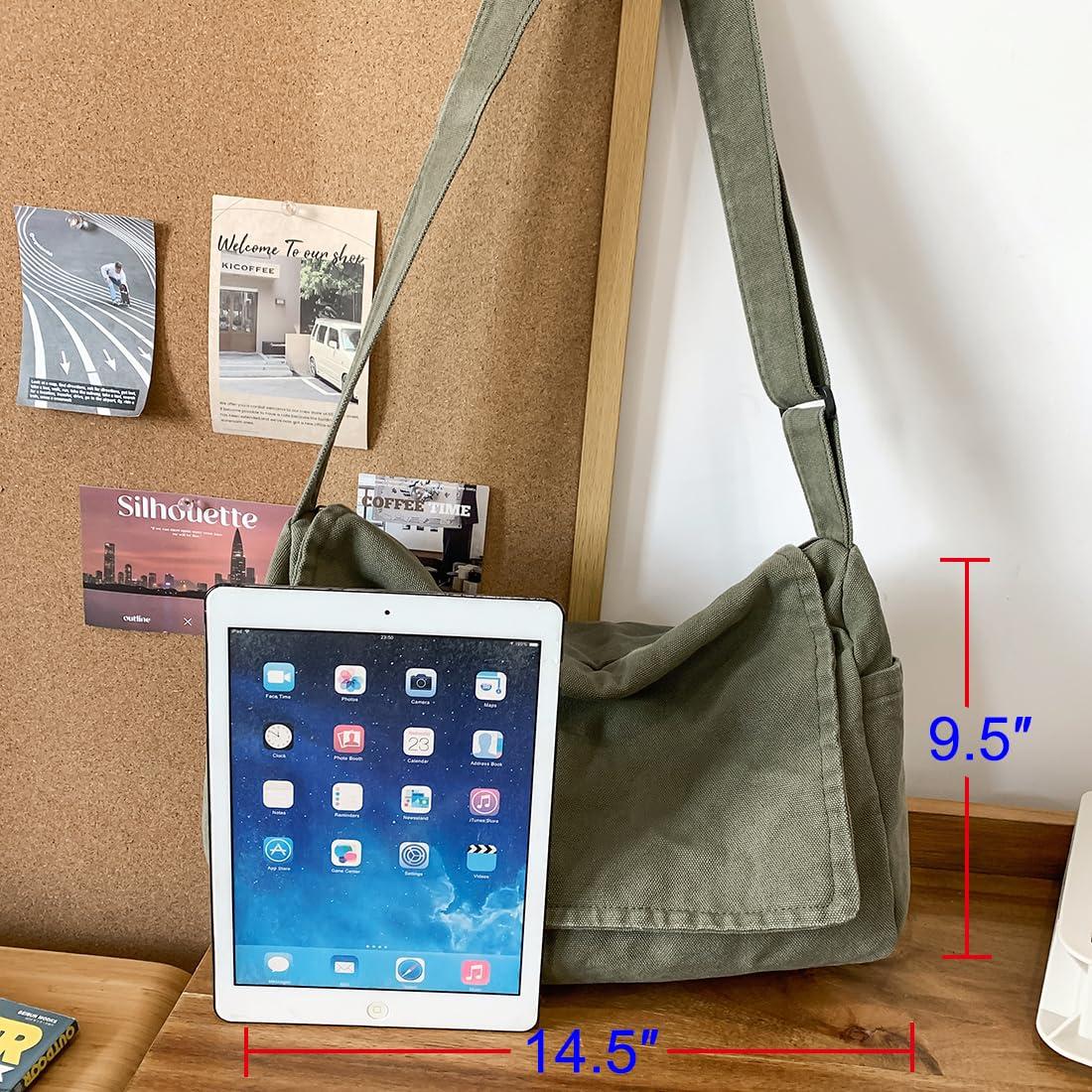 Collsants Messenger Bag for Women Men Satchel Bag Canvas Crossbody Shoulder Bag Casual Sling Bag - Image 6
