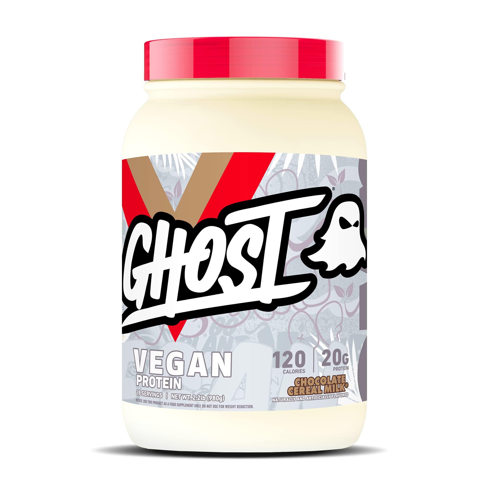 GHOST Vegan Protein Powder, Chocolate Cereal Milk - 2lb, 20g of Protein - Plant-Based Pea & Organic Pumpkin Protein - ­Post Workout & Nutrition Shakes, Smoothies, & Baking - Soy & Gluten-Free
